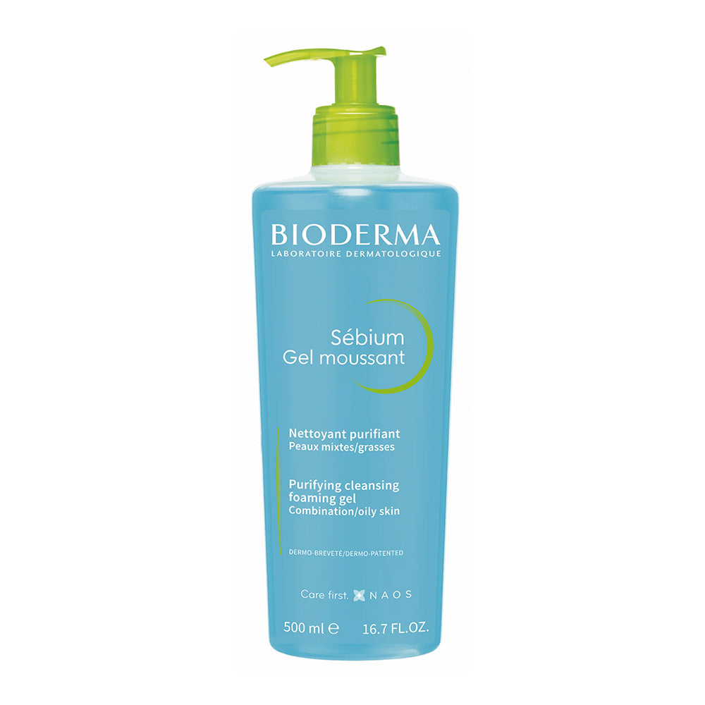 Sebium Foaming Gel 500ml - Cleansing Face Wash for Oily & Acne-Prone Skin | Daily Skincare & Makeup Removal