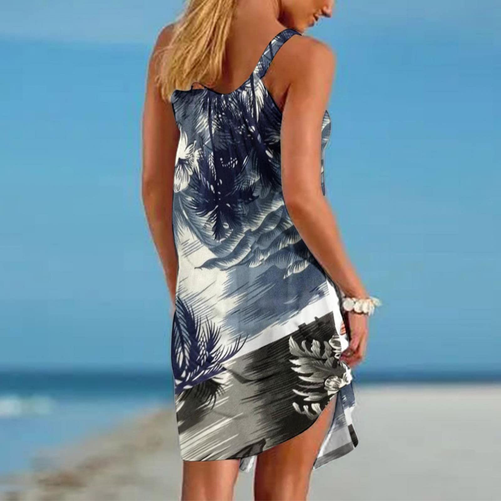 Sexy Women's Halter Sling Dress - Boho Printed Sleeveless Summer Beach Dress for Casual Wear & Elegant Occasions | Perfect for Vacations, Pool Parties and Date Nights
