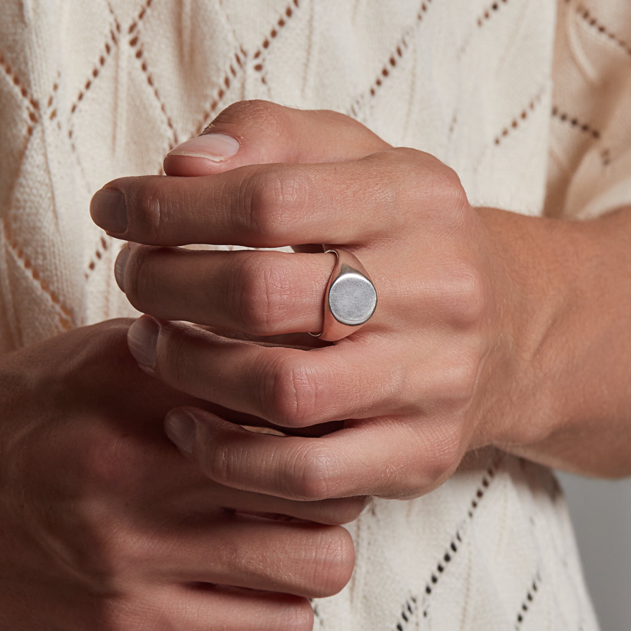 Henri Sterling Silver Signet Ring for Men & Women - Classic Personalized Engraved Jewelry Gift for Weddings, Anniversaries & Special Occasions