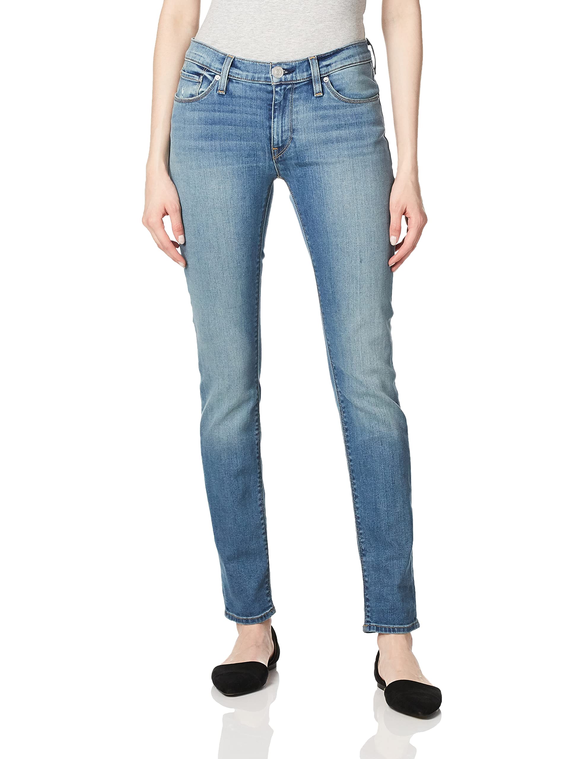 HUDSON Jeans Women's Tally Mid Rise Skinny Cropped Jean with Cuffed Hem | Stretch Denim Pants for Casual Outfits & Date Nights