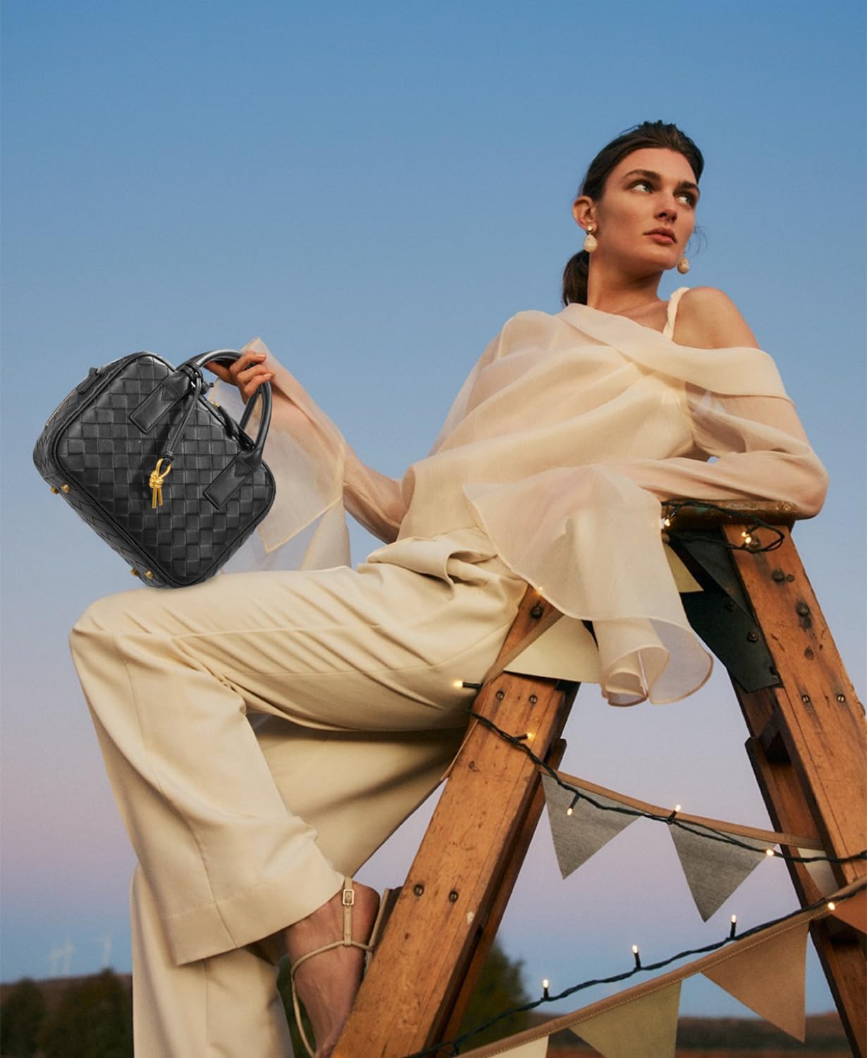 Stylish Woven Handbag for Women - PU Leather Crossbody Bag with Top Handle, Shoulder Satchel Purse | Perfect for Work, Travel, and Everyday Use