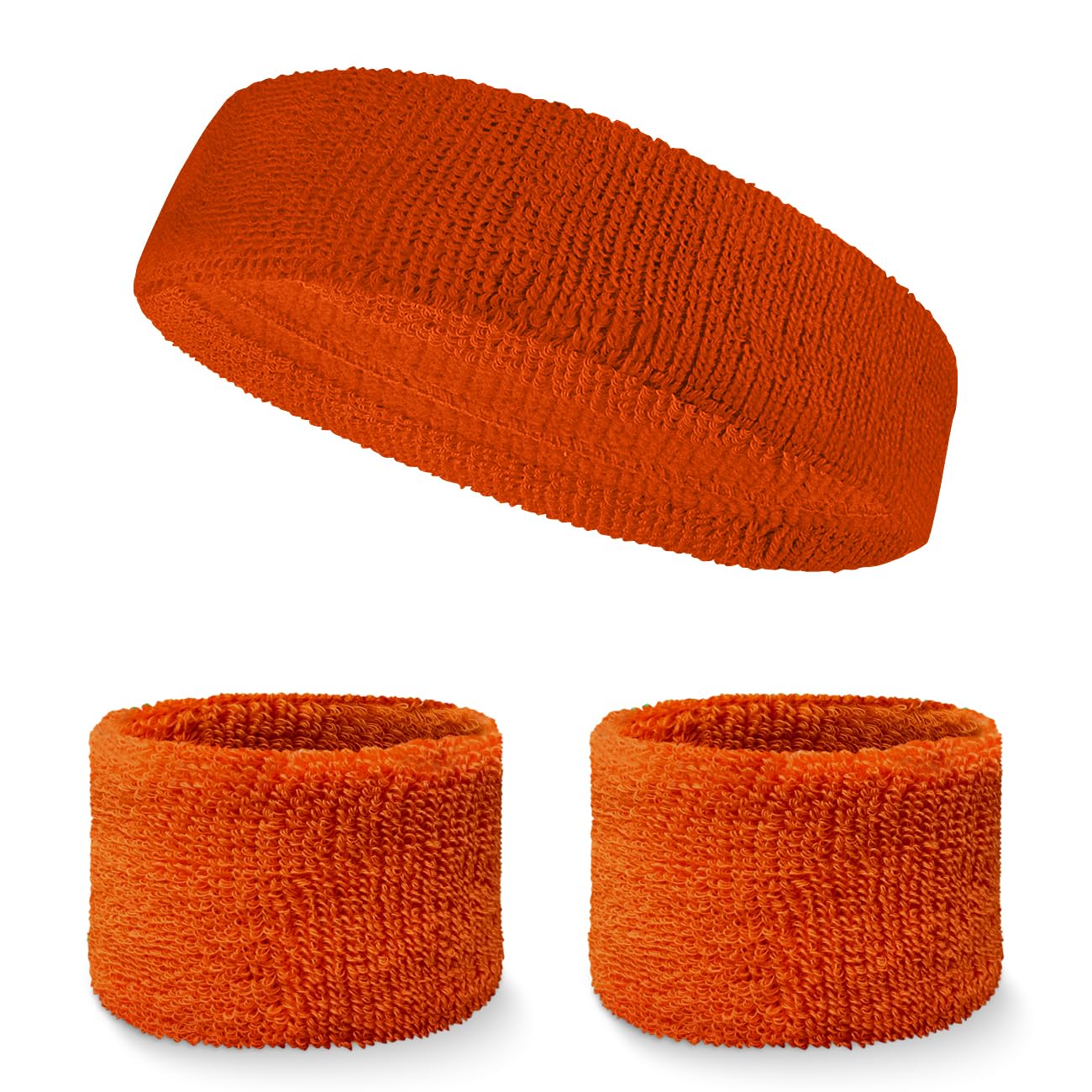 Breathable Solid Color Sweatband Set for Men & Women - Perfect for Running, Tennis, Basketball & Workout - Non-Slip Fitness Headbands & Wristbands