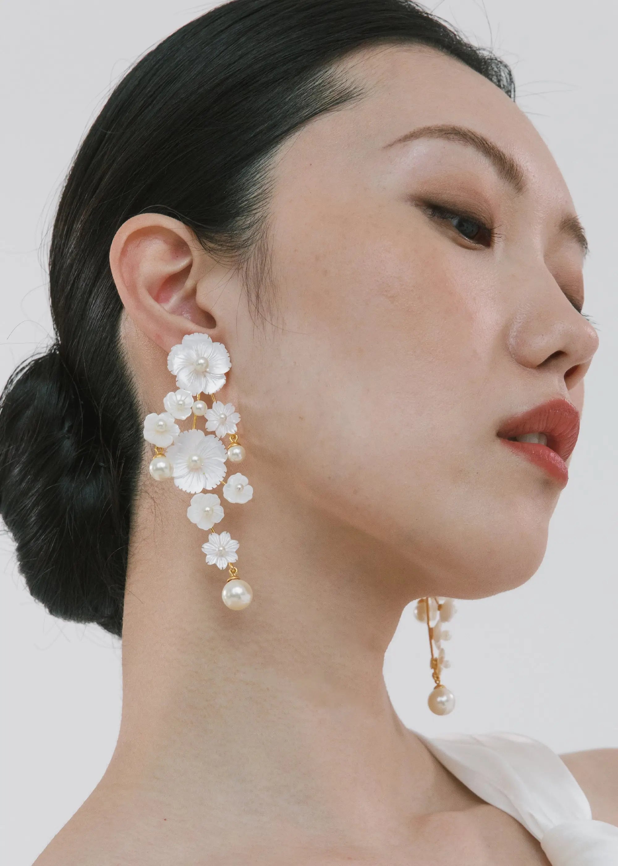 Maxine Earrings - Elegant Mother of Pearl Dangle Earrings for Women | Perfect for Weddings, Parties & Special Occasions