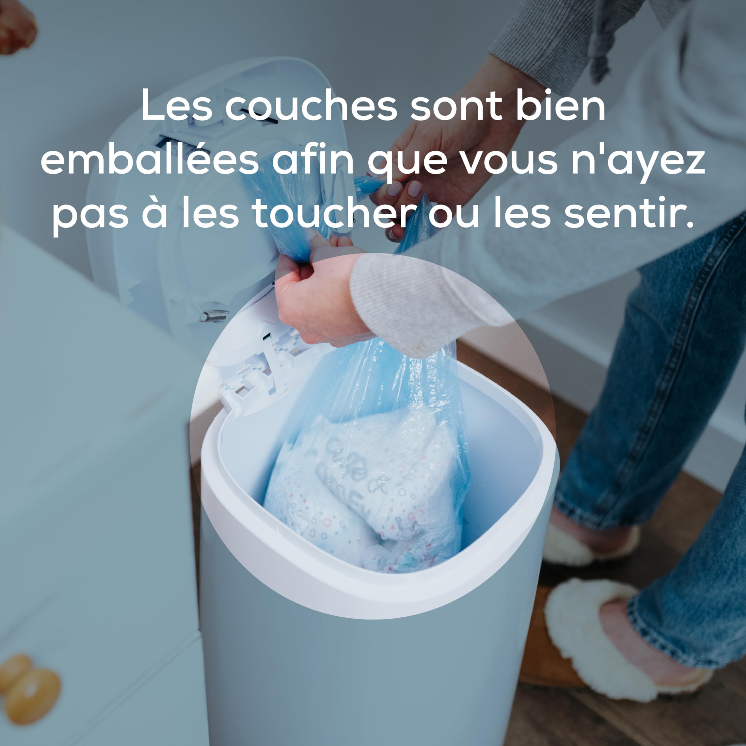 Angelcare - 3 Pack Rechargeable Diaper Pail Refills - Octagonal Shape - Odor Control - Dress Up Design - Made in France - Perfect for Nursery, Baby Room & Diaper Changing Stations