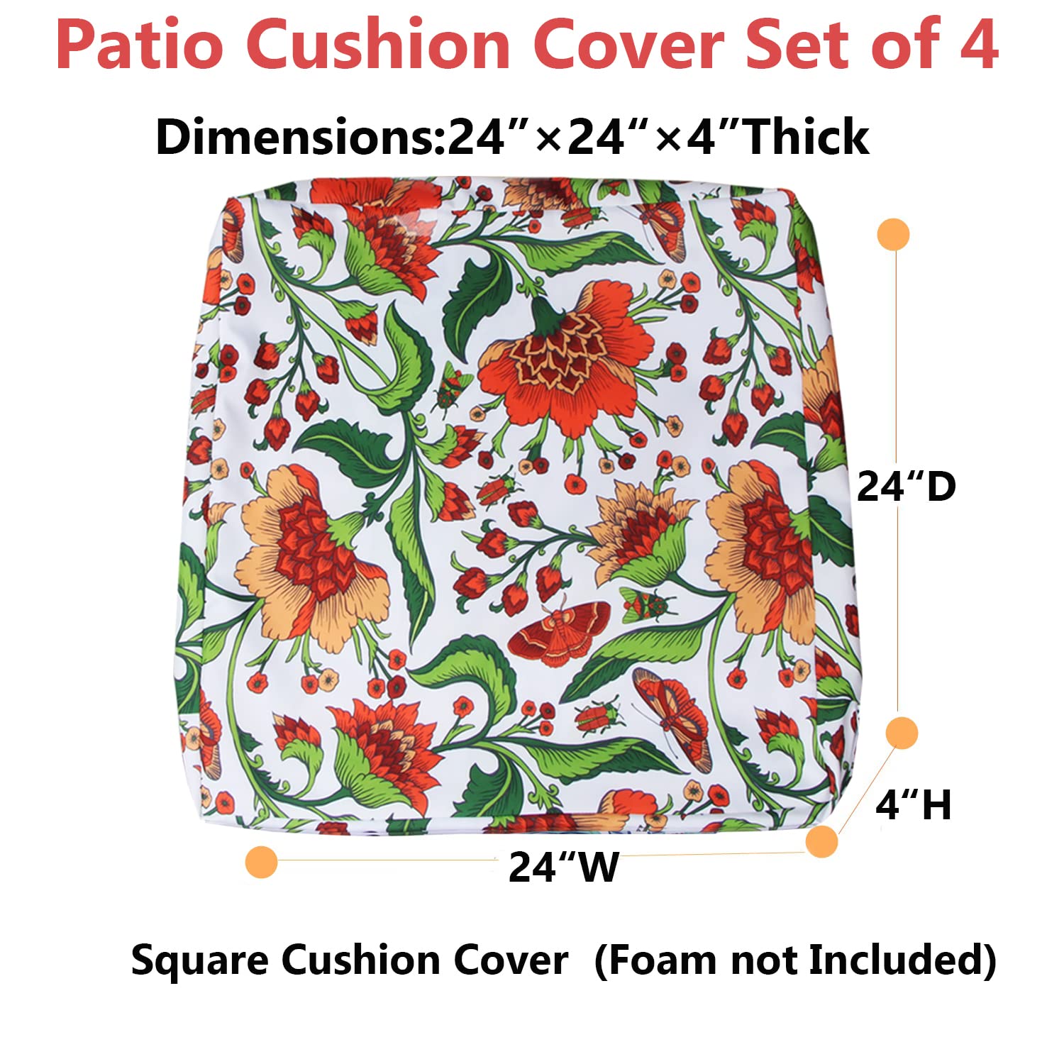 EHouseHome Washable UV Resistant Waterproof Outdoor Furniture Cushion Covers - 24