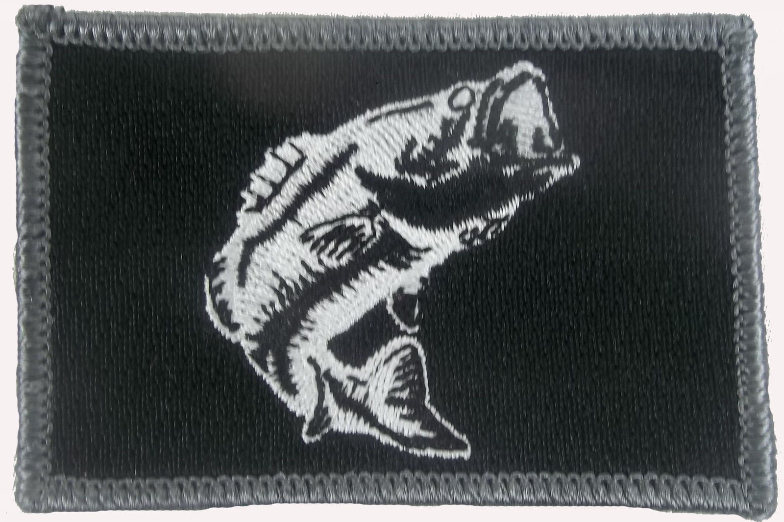 Tactical Wildlife Largemouth Bass Patch - Black Embroidered Badge for Outdoor Enthusiasts, Hunting Gear, Fishing Vest, Backpack & Military Style Clothing Accessories