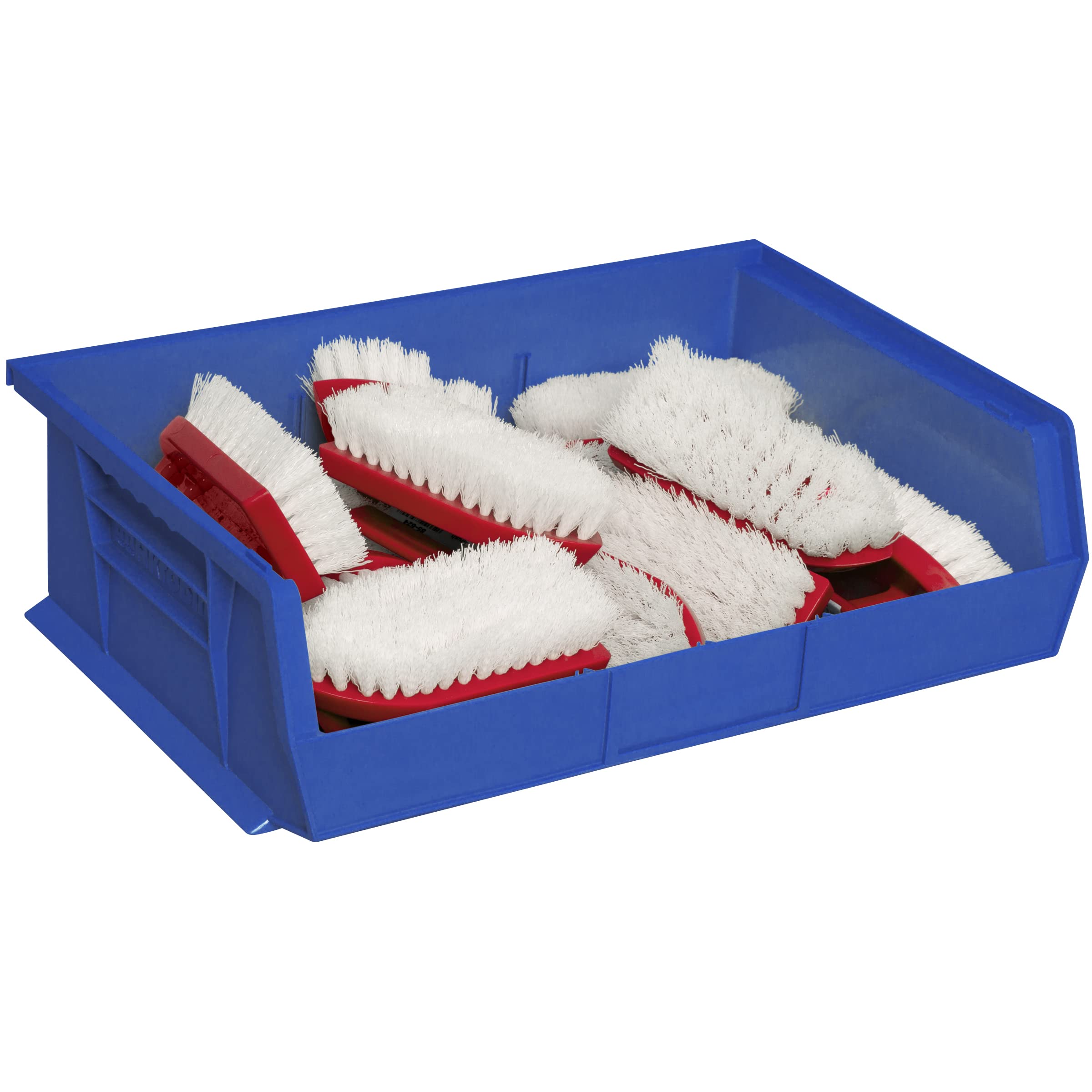 Akro-Mils 30255 AkroBins Plastic Storage Bins - 6-Pack Stackable Organizer Bins for Garage, Pantry, Craft Room (11x16x5 Inches, Blue) | Space-Saving Home & Office Storage Solution