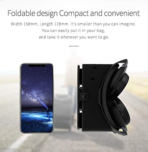 Premium Wireless VR Headset for Phones - 110°FOV Virtual Reality Goggles with Bluetooth, Compatible with iPhone 12/11/Pro/Max/Mini/X/R/S/8/7 & Samsung Android 4.7-6.2