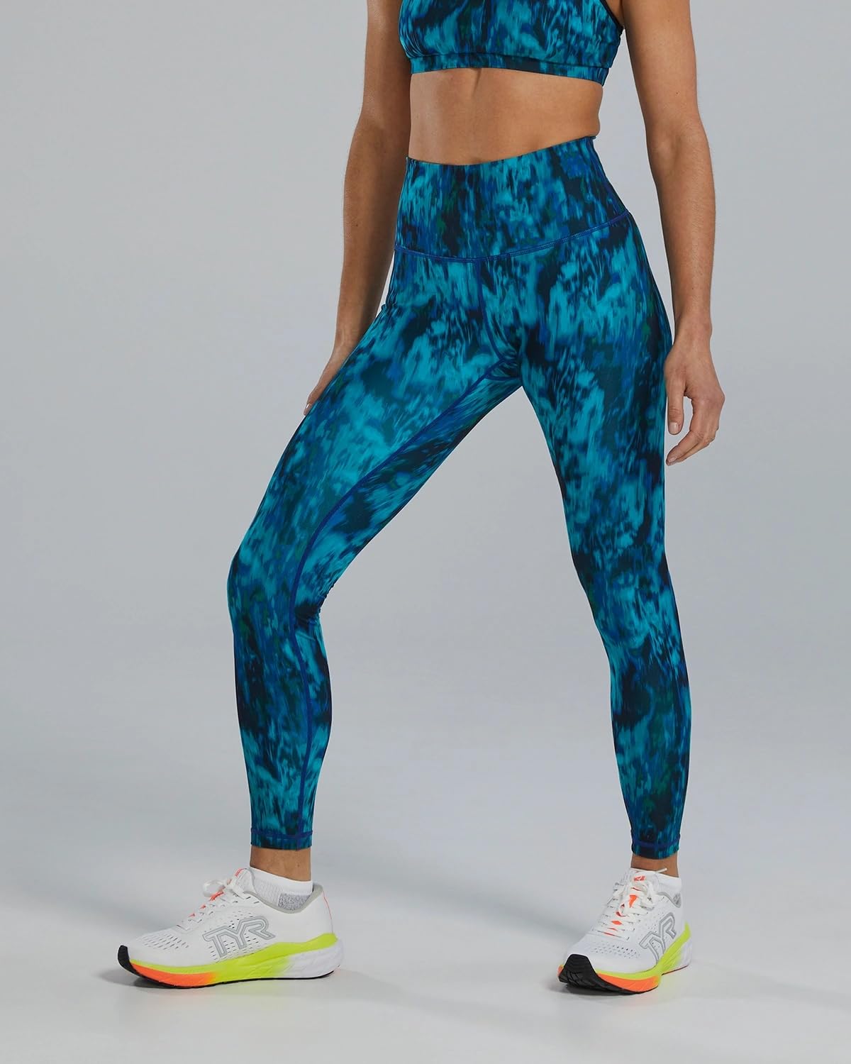TYR Women's High-Waisted Workout Leggings - Moisture-Wicking Yoga Pants for Running, Gym & Fitness Training - Plus Size Available
