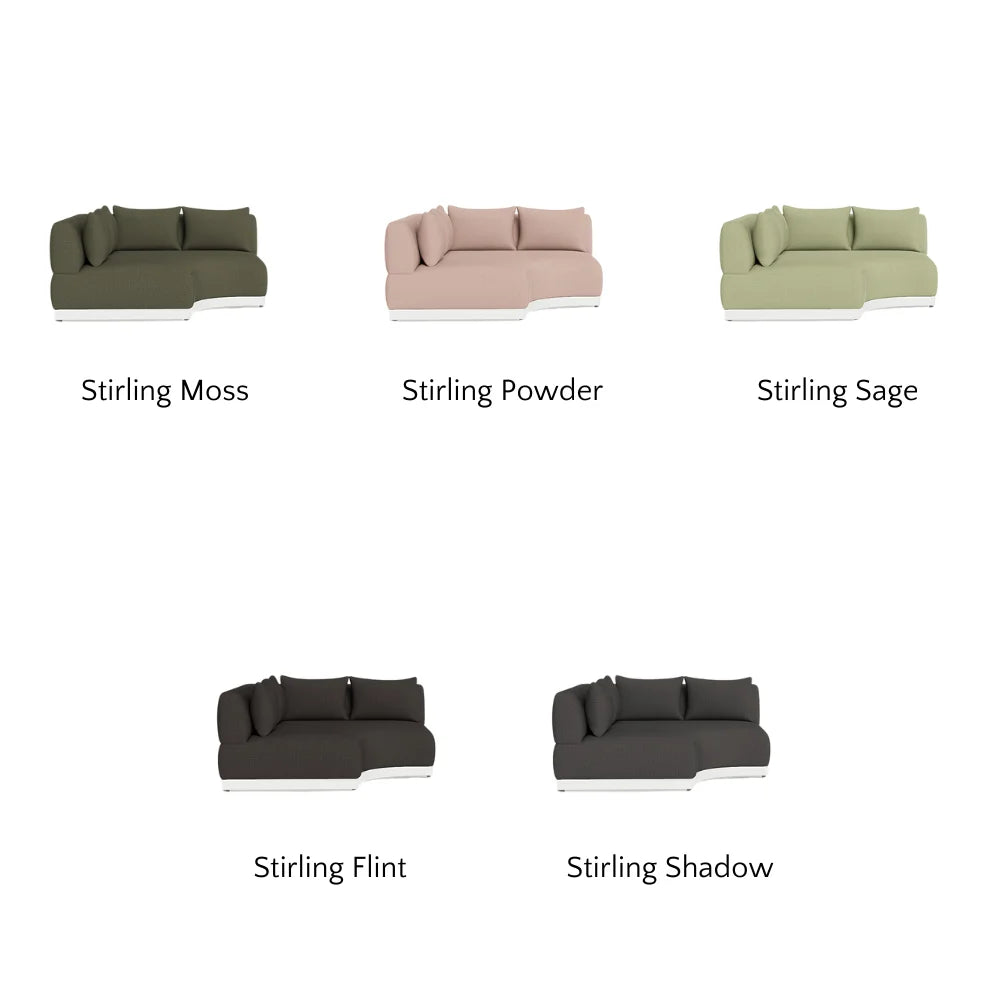 Amalfi Outdoor Curved Corner Sectional Sofa Set - Waterproof Patio Furniture for Backyard, Poolside & Garden - Modern All-Weather Wicker Conversation Set with Cushions