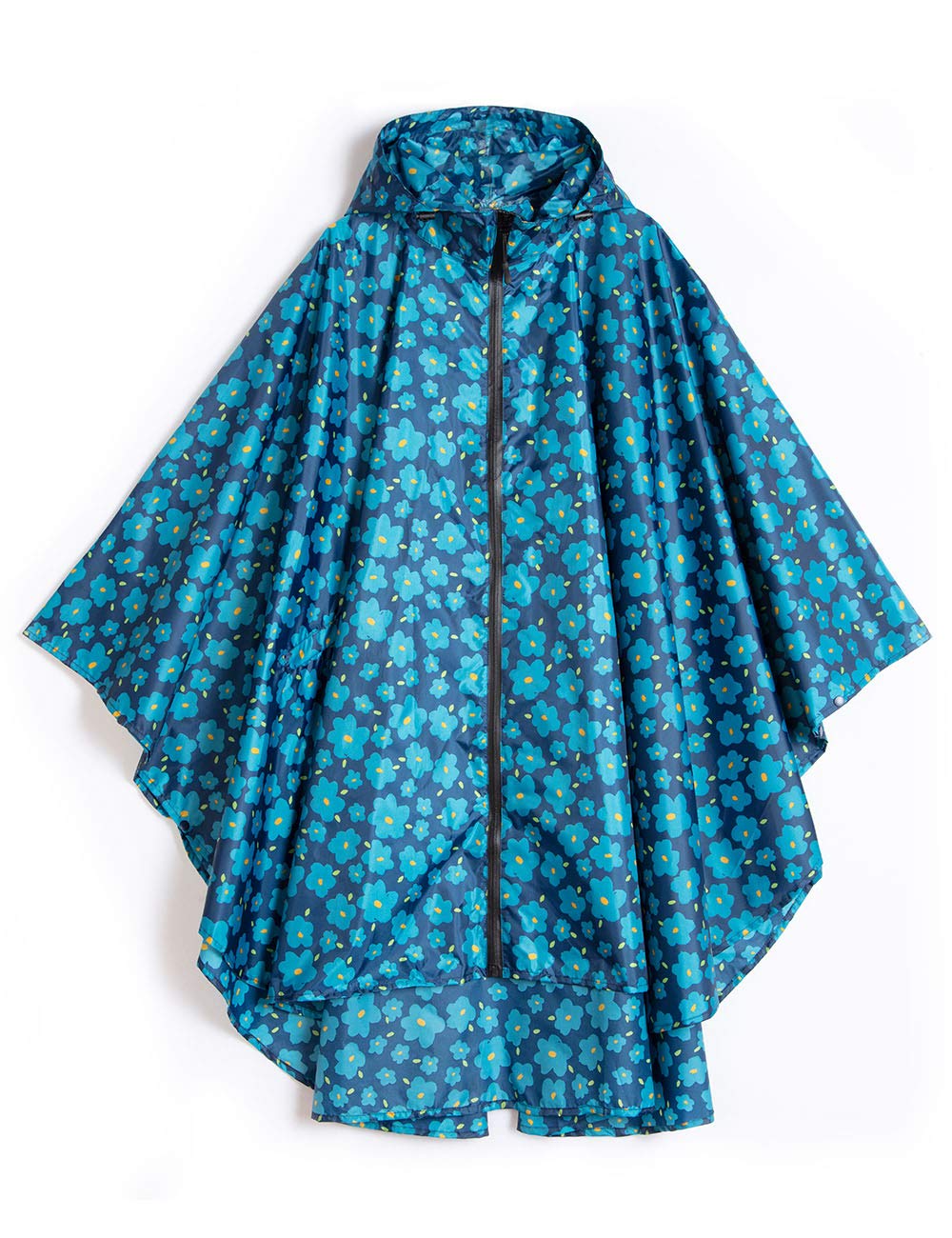 Waterproof Rain Poncho with Zipper & Pocket for Women - Lightweight Hooded Raincoat for Hiking, Camping & Outdoor Activities