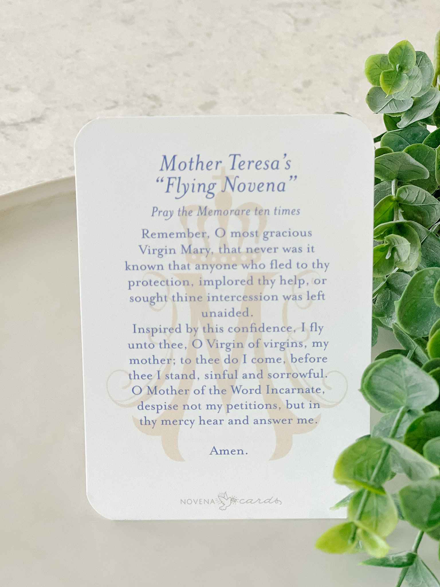 Saint Teresa of Calcutta Prayer Card - Inspirational Catholic Religious Card for Devotion, Prayer, and Meditation | Perfect for Home Altars, Church Use, and Personal Reflection
