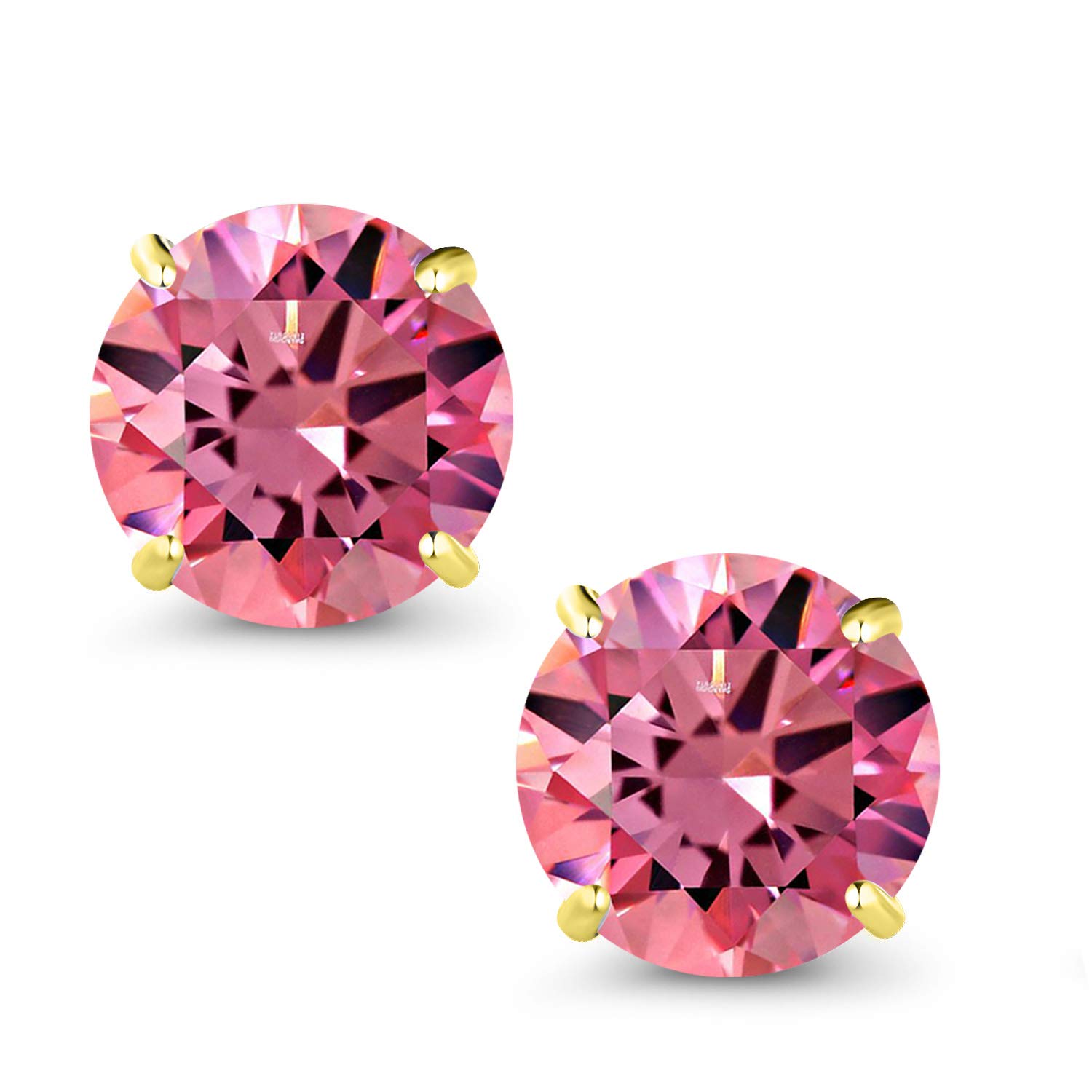 10K Yellow Gold Round 7MM Gemstone Birthstone Stud Earrings for Women & Men - Perfect Gift for Anniversary, Birthday & Special Occasions | Gem Stone King