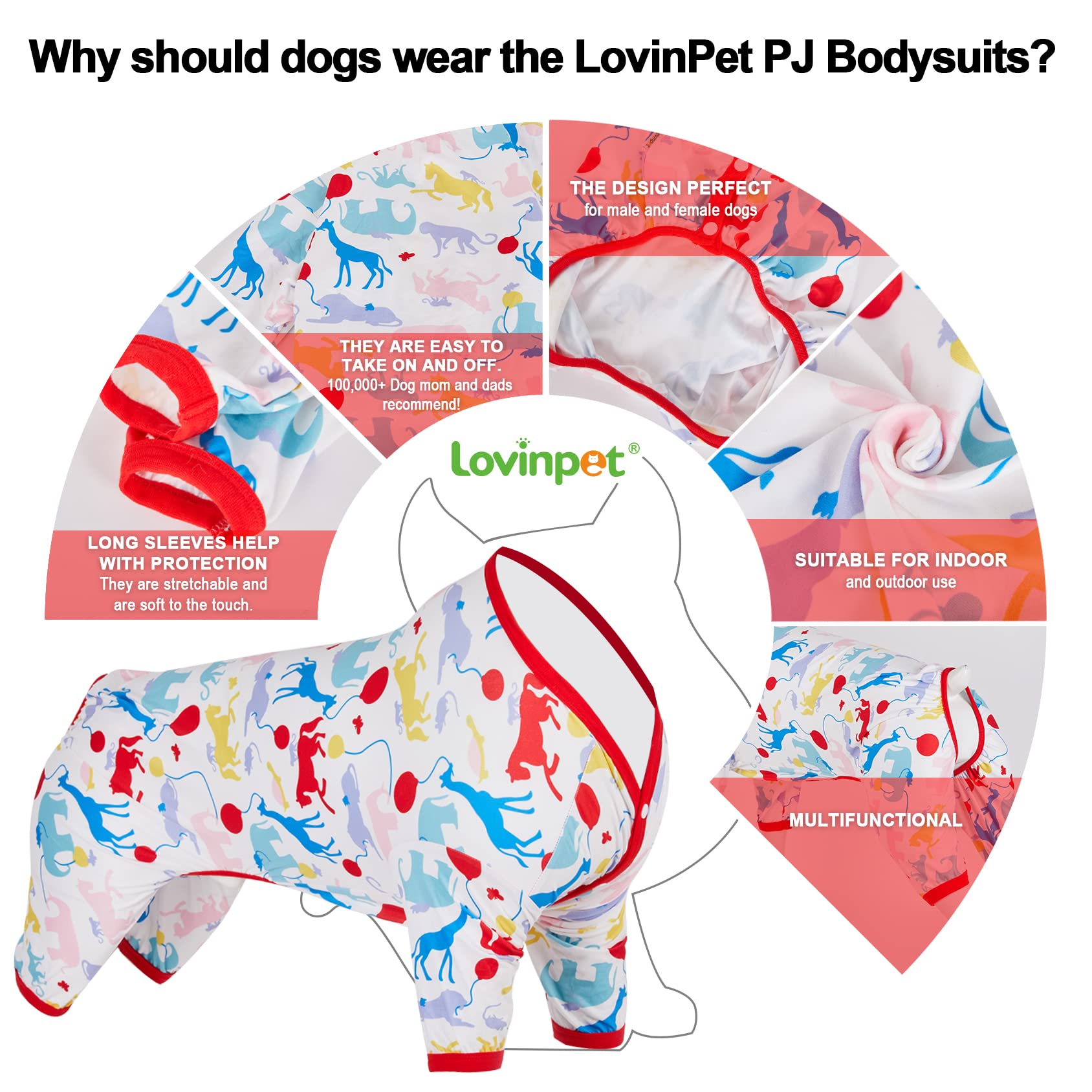 LovinPet Large Dog Pajamas for Giant Breeds - Soft Lightweight Pullover Recovery Shirt for Post-Surgery Comfort | Cozy Dog Jammies for Medium to Large Dogs | Perfect for Winter Nights & Post-Operative Care