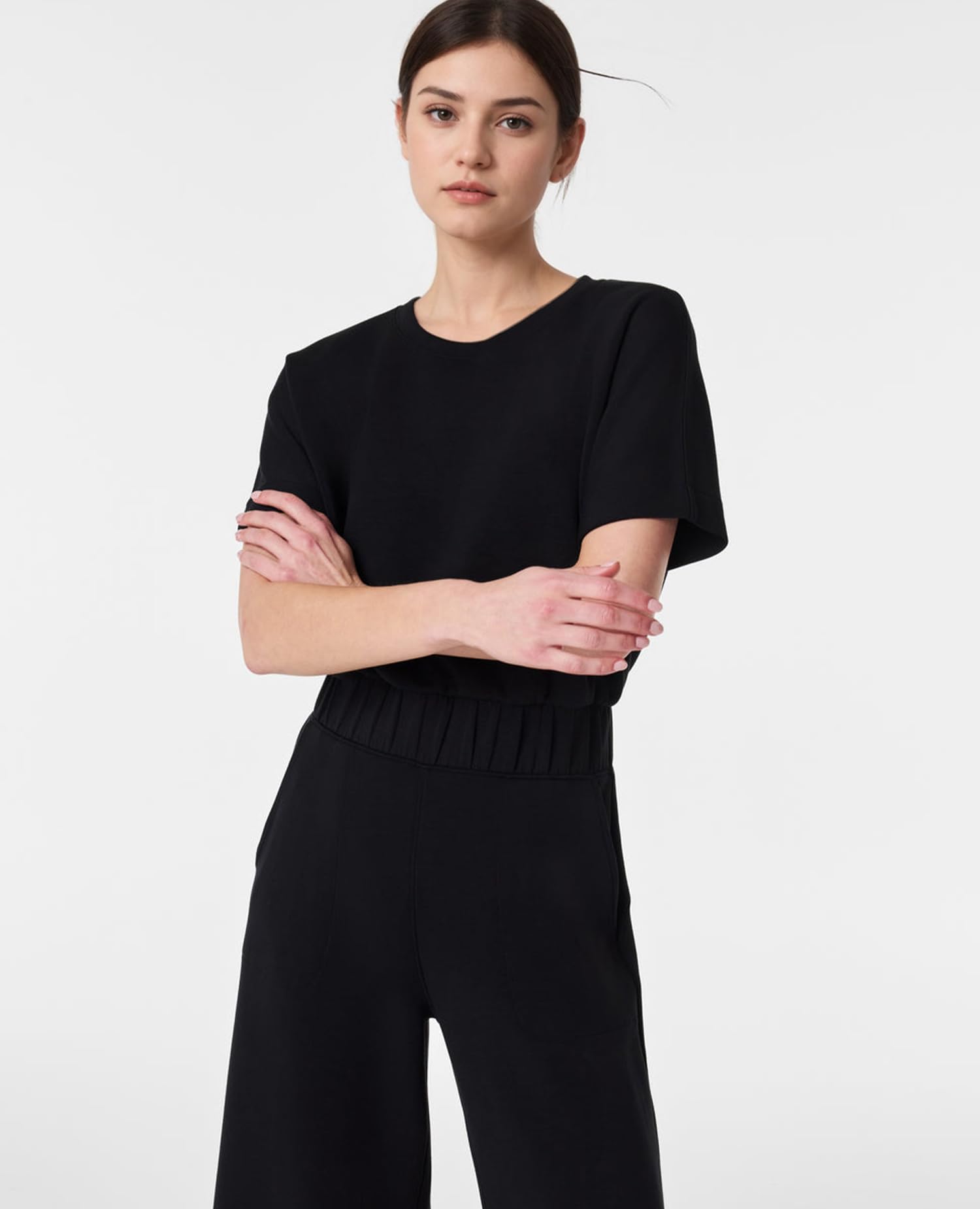Women's Casual Short Sleeve Cropped Jumpsuit - Wide Leg Romper with Loose Fit for Summer | Perfect for Beach Outings, Weekend Brunch & Vacation Wear