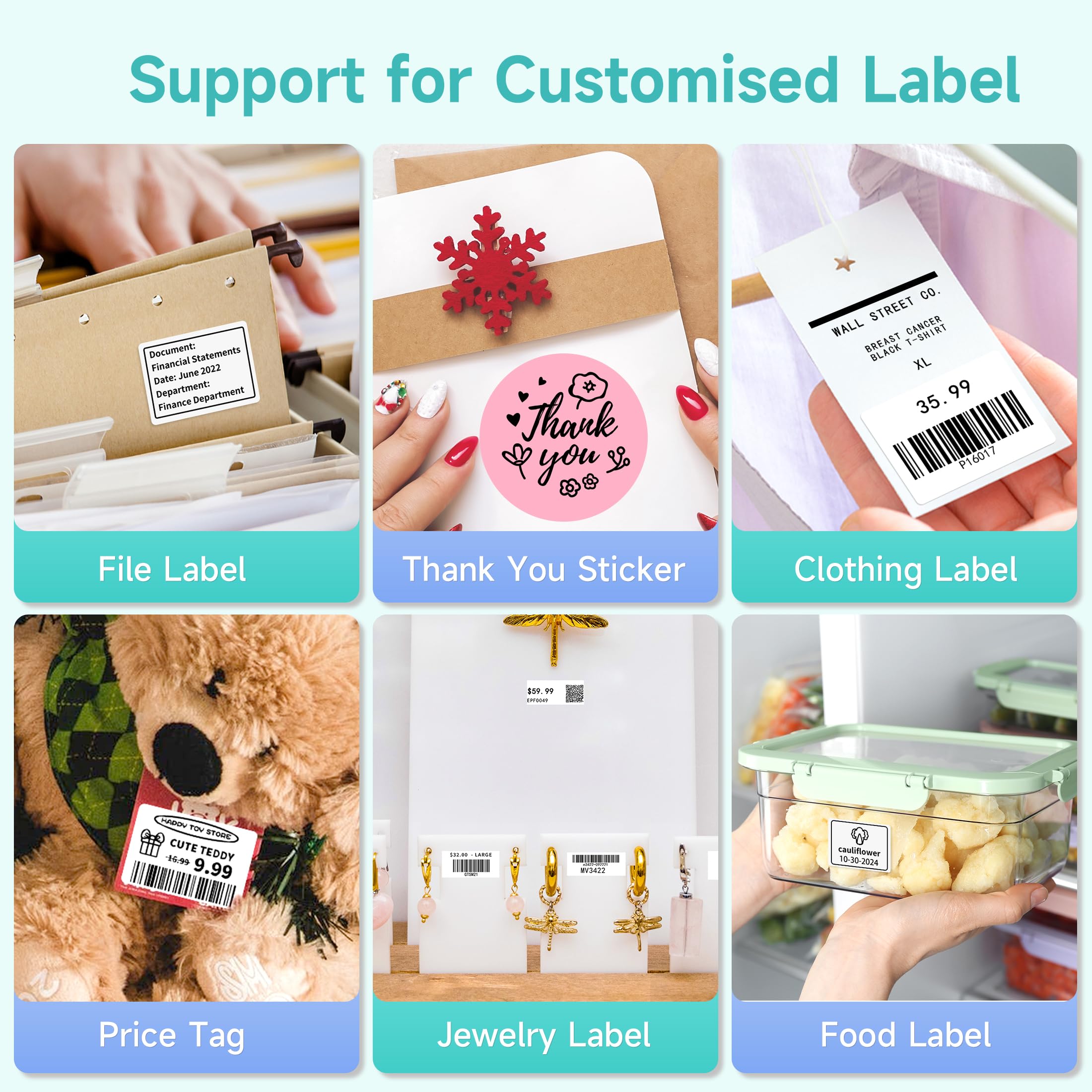 M220 Bluetooth Label Maker - Portable Thermal Sticker Printer for Small Business & Home Use | Compatible with Smartphone & PC | Prints 0.78-3.14 Inch Labels (Green) | Perfect for Organizing, Shipping & Craft Projects