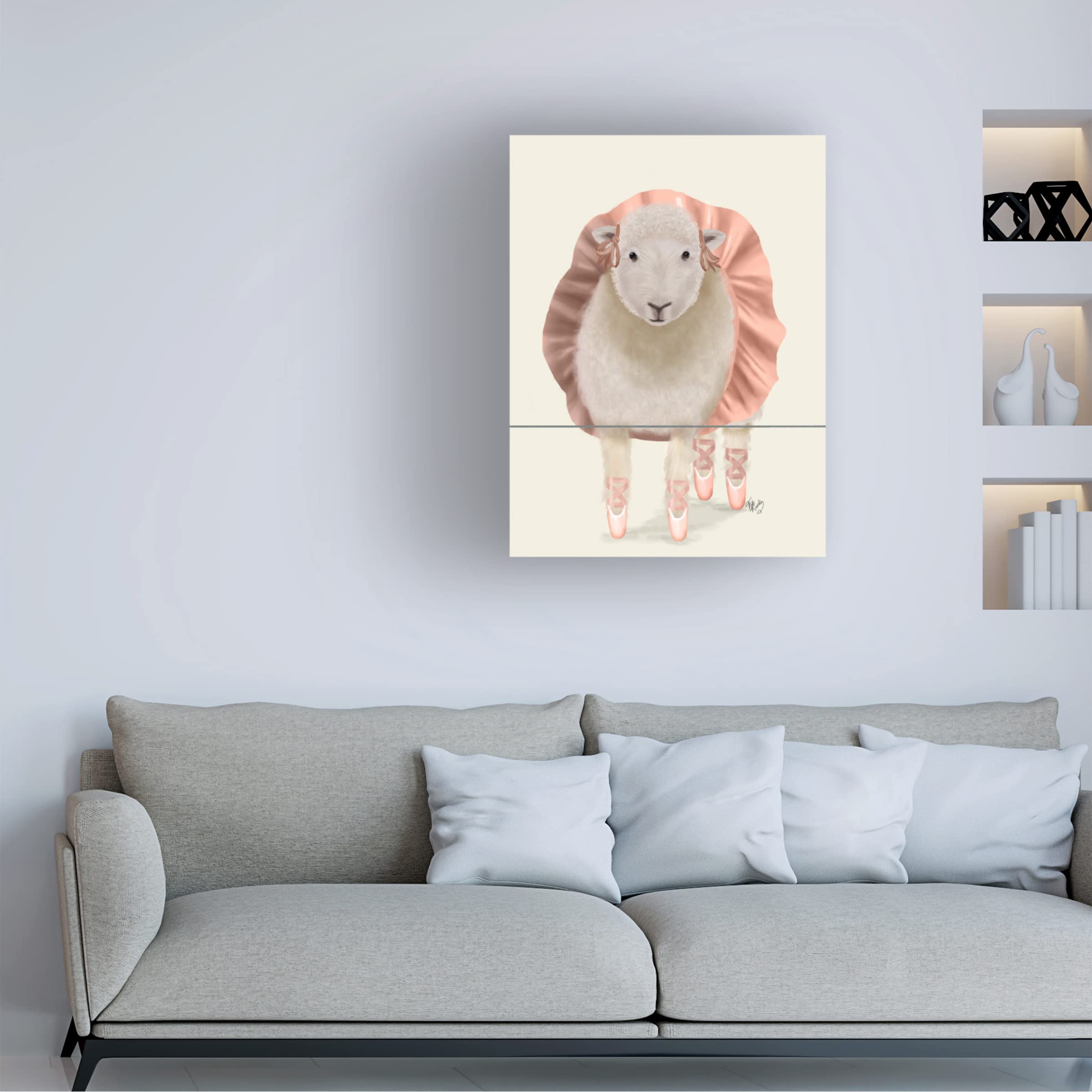 Fab Funky 'Ballet Sheep 1' Canvas Wall Art Print - Modern Home Decor for Living Room, Bedroom & Office | Trademark Fine Art Collection