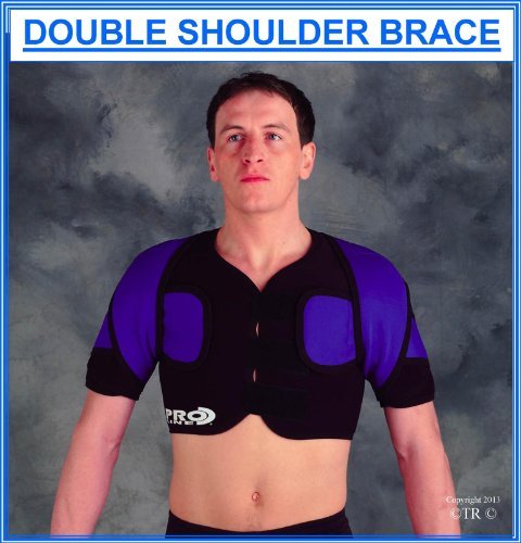 Double Shoulder Brace for Pain Relief & Support - Black, Small/Medium - Ideal for Posture Correction, Injury Recovery & Daily Comfort
