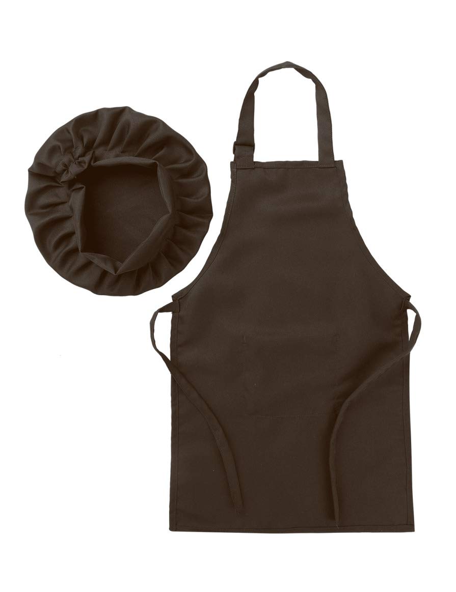 Kids Chef Costume Set - Adjustable Bib Apron with Hat for Cooking, Baking & Painting - Perfect for School Training Classes & Pretend Play Kitchen Activities