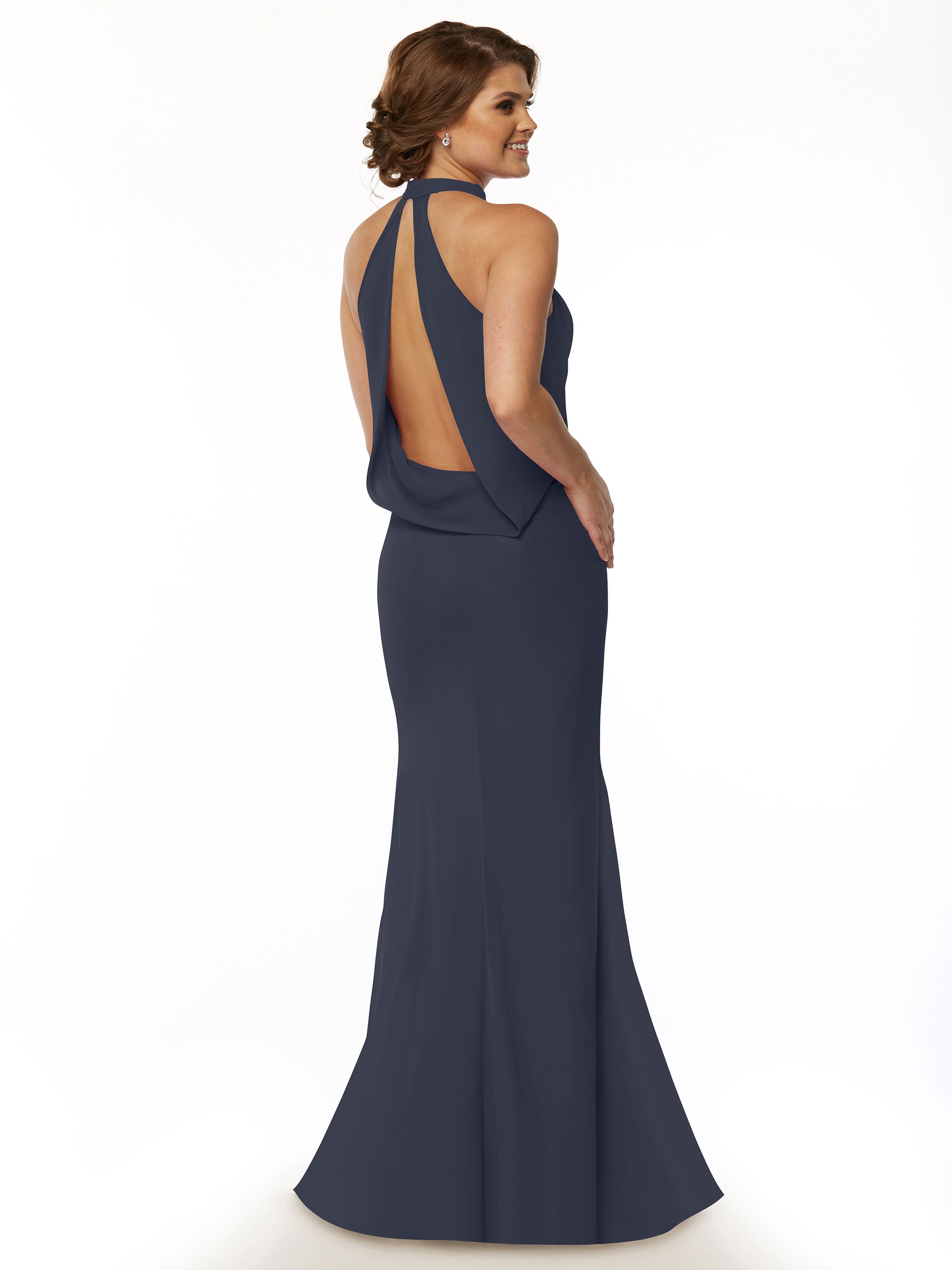 Elegant Mermaid Bridesmaid Dress with Halter Neckline - Perfect for Beach Weddings, Formal Events & Special Occasions | Style 80068