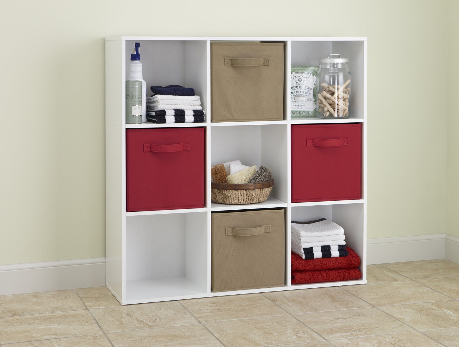 ClosetMaid 9-Cube Stackable Bookcase Shelf Organizer - White Laminated Wood Storage for Home & Office | Perfect for Books, Toys, and Display Decor
