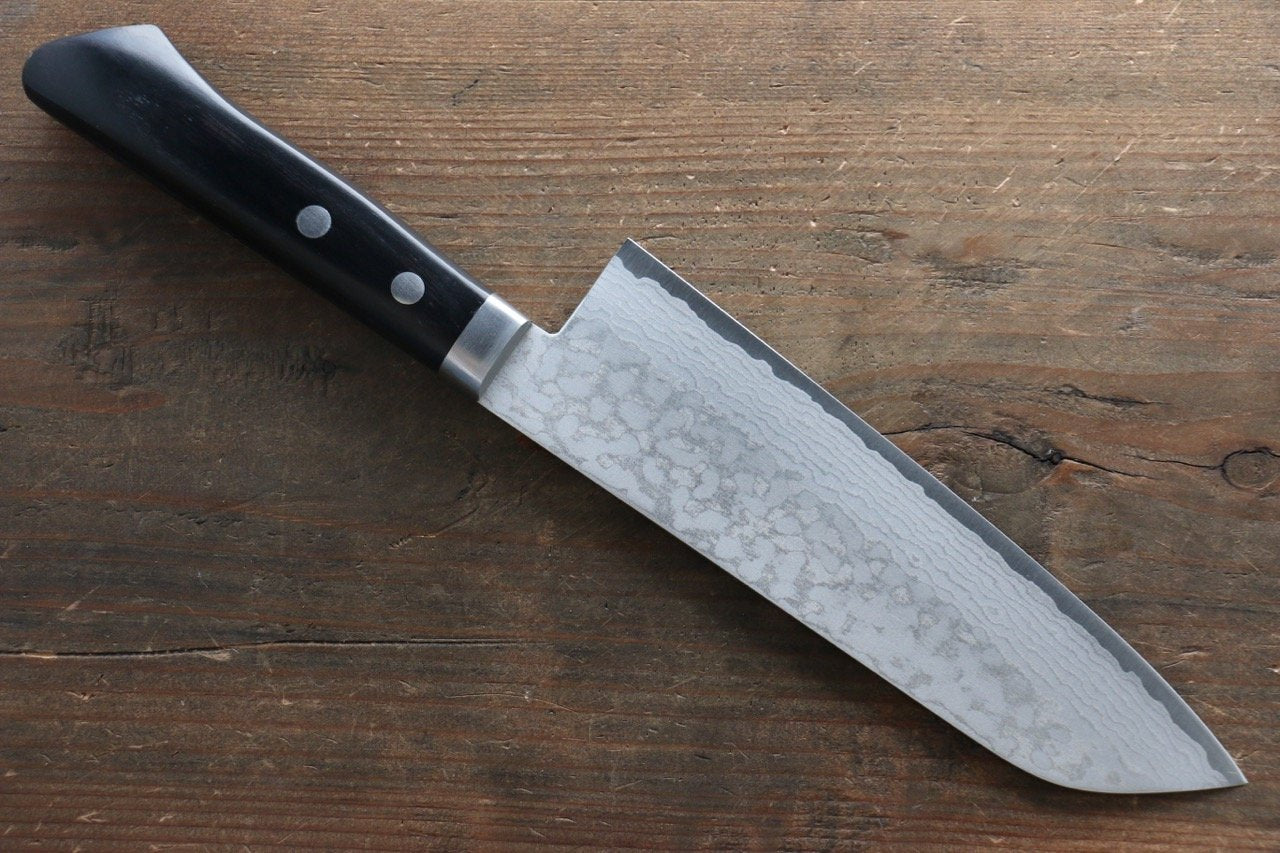 Kunihira Sairyu VG10 Damascus Santoku Knife 170mm with Pakkawood Handle - Premium Japanese Kitchen Knife for Slicing, Dicing & Chopping Vegetables, Meat & Fish