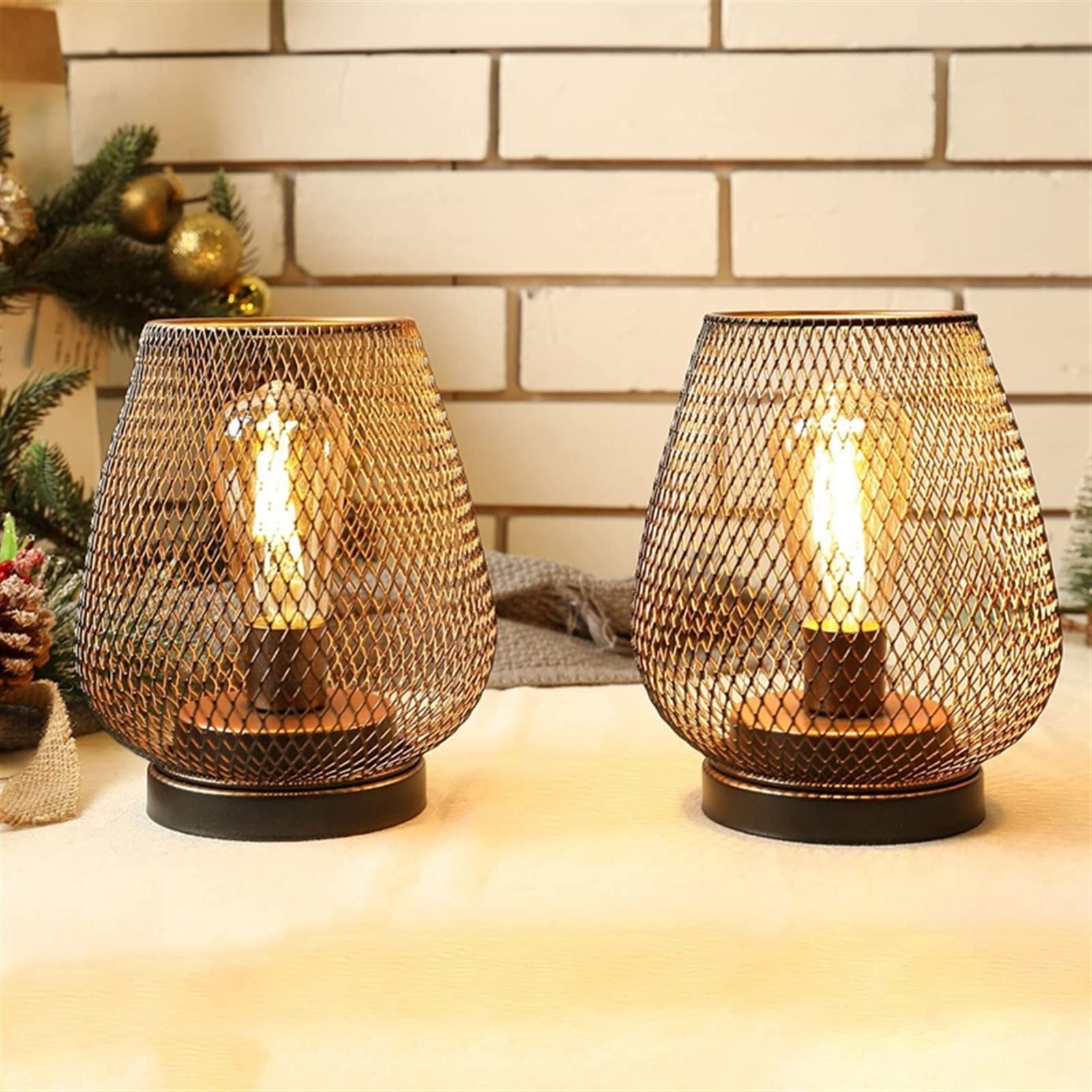Nordic Industrial Style Birdcage LED Desk Lamp - Decorative Iron Wire Mesh Table Lamp for Bedroom, Living Room & Office (Black) | Perfect for Reading, Working & Night Light Use