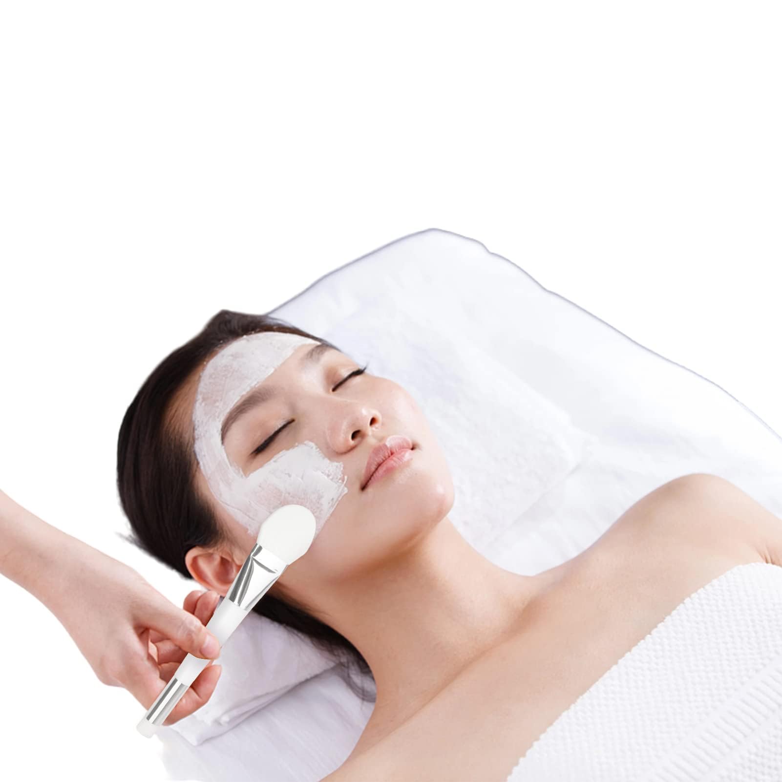 **KIRA 2-in-1 Face Mask Brush & Blackhead Remover – Soft Silicone Dual-Ended Applicator for Mud Masks & Moisturizers – Gentle Hairless Beauty Tool (White) – Perfect for Spa, Skincare & At-Home Facial Treatments**