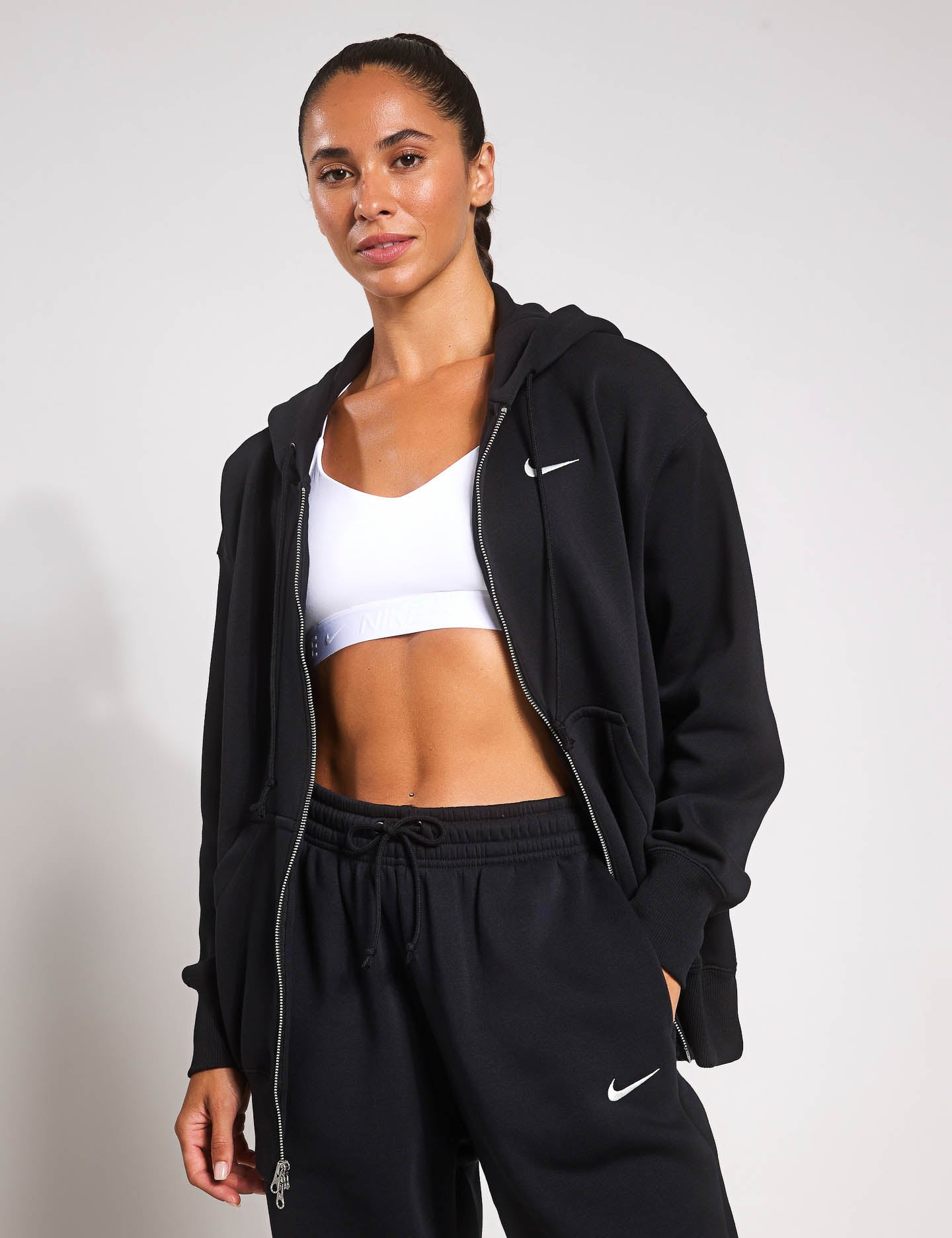 Phoenix Fleece Oversized Hoodie for Women & Men - Soft & Comfortable Sportswear in Black/Sail - Perfect for Gym, Running, and Casual Wear