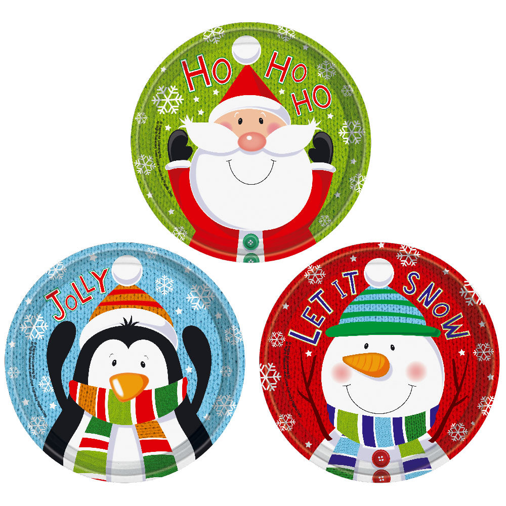 11-Inch Round Tin Plate Set - 3 Unique Vintage Designs for Home Decor, Kitchen Storage & DIY Craft Projects