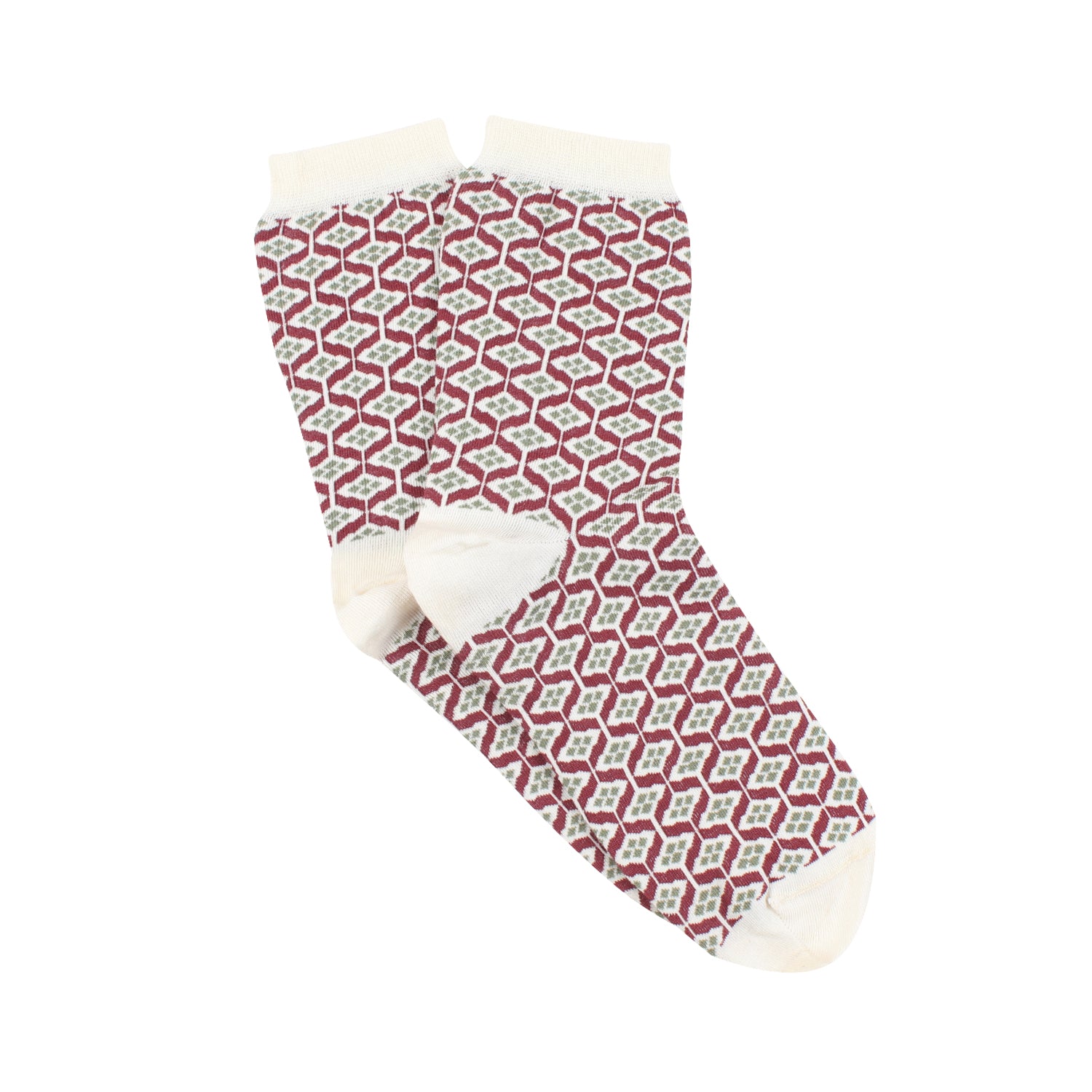 Women's Cotton Socks with Trendy Tile Print - Comfortable Casual & Athletic Socks for Everyday Wear, Workout, and Home Relaxation