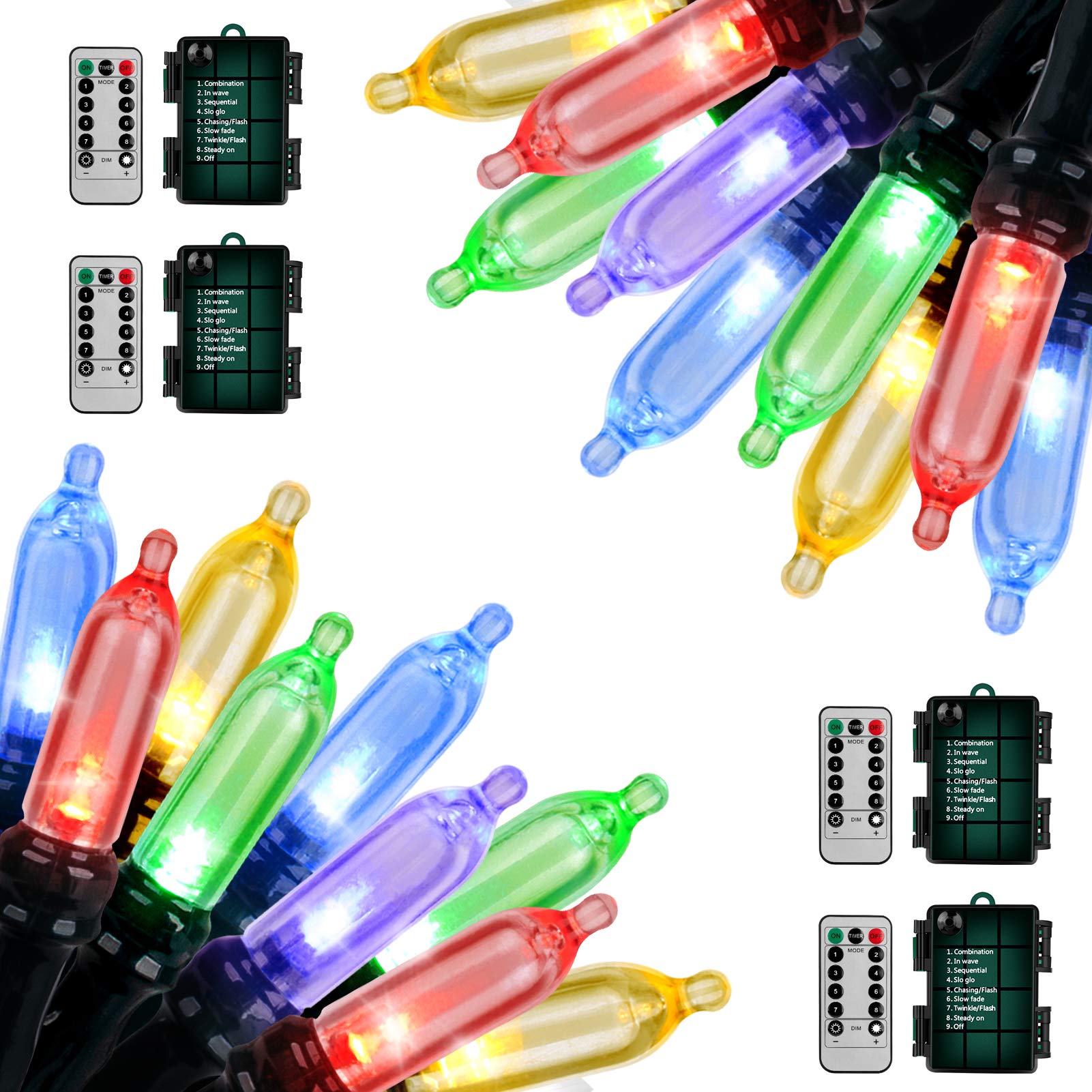 18ft LED String Lights with Remote - Waterproof for Outdoor & Christmas Decor