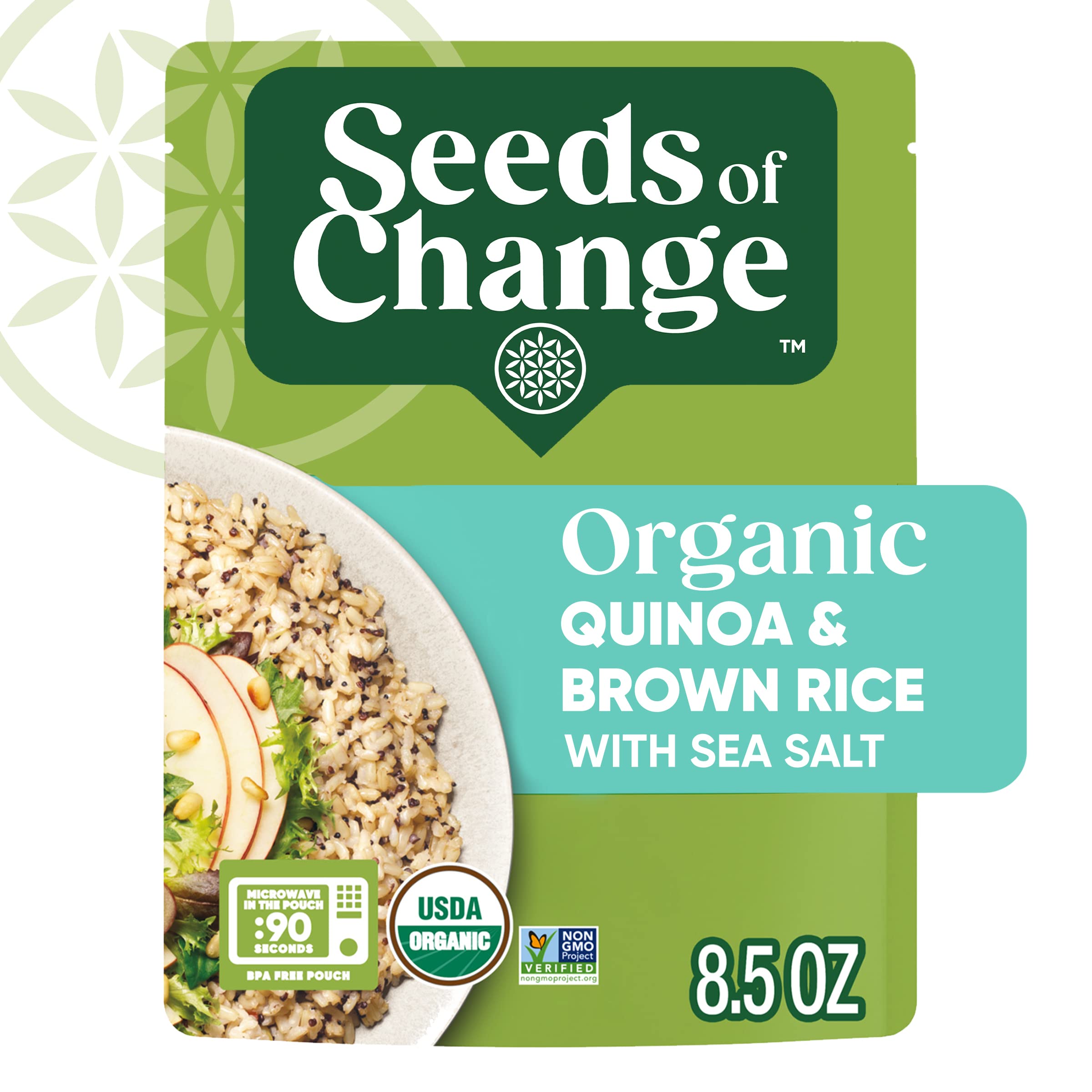 Organic Quinoa & Brown Rice with Sea Salt - USDA Certified Organic, Non-GMO, Gluten-Free Whole Grain Blend - 8.5 oz Resealable Pouch - Perfect for Meal Prep, Healthy Lunches & Quick Dinners