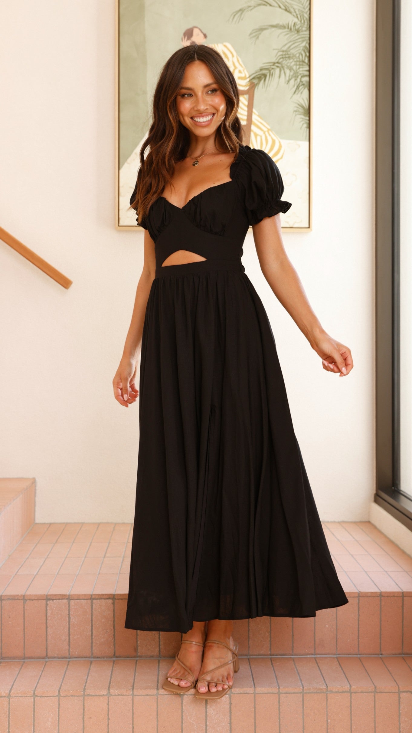 Elegant Black Hulu Maxi Dress for Women - Perfect for Summer Beach, Vacation & Casual Outings