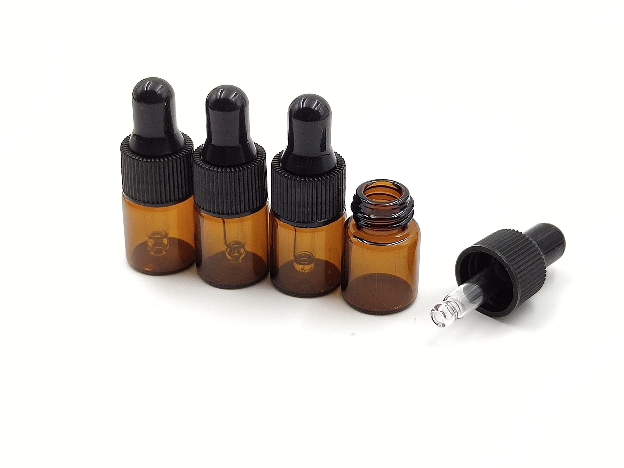 15 Pack 2ml Amber Glass Dropper Bottles for Essential Oils & Cosmetics - Travel Size for DIY & Samples