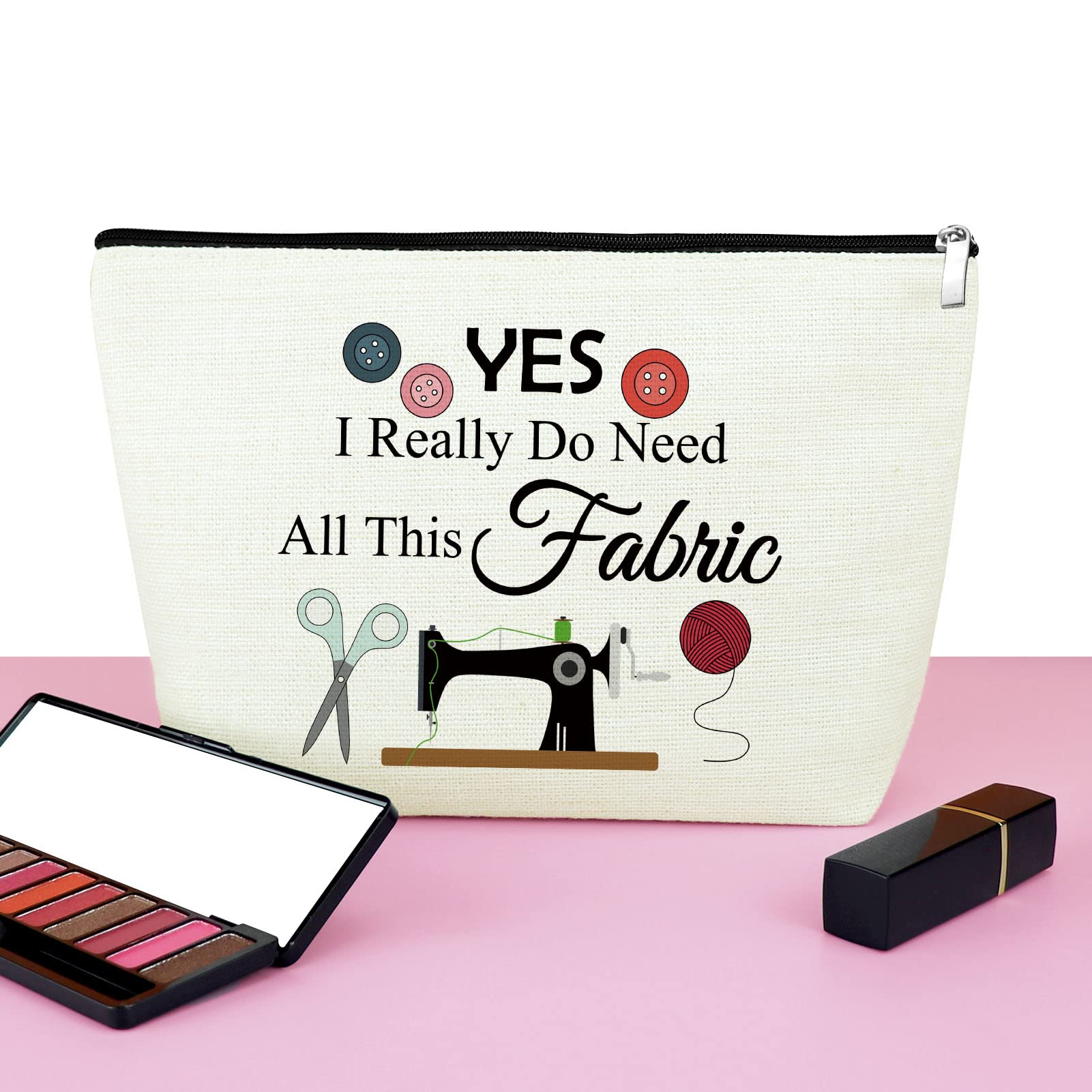 Quilting Lovers Gifts for Women - Premium Sewing-Themed Makeup Bag for Quilters, Moms & Aunts | Perfect Cosmetic Pouch for Travel, Mother's Day & Birthday Presents | Ideal for Sewing Enthusiasts & Daily Use