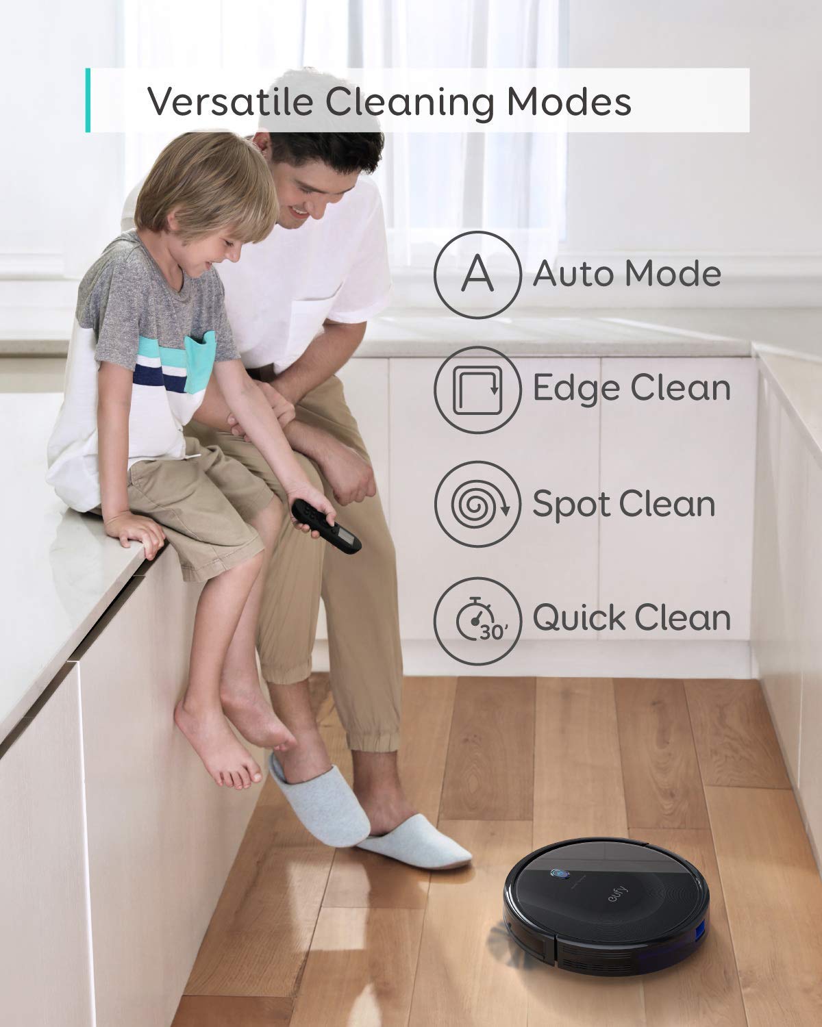 eufy BoostIQ RoboVac 11S MAX - Ultra Slim Robot Vacuum Cleaner with Powerful 1300Pa Suction, Quiet Operation & Self-Charging | Ideal for Hardwood Floors, Tile & Medium-Pile Carpets | Perfect for Pet Hair, Daily Cleaning & Smart Home (Renewed, Black)