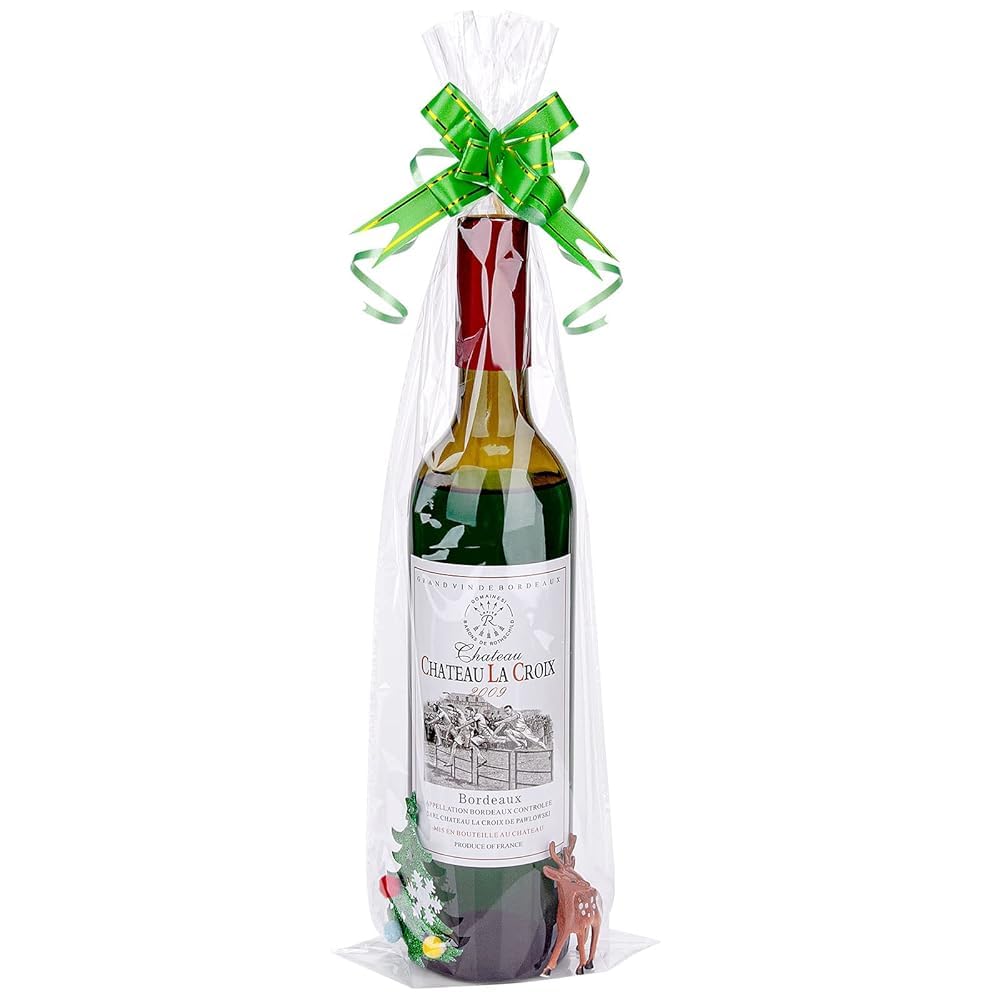 Awpeye 25-Pack Clear Cellophane Gift Bags - 2 Mil Thick Wide Opening for Mugs, Wine Bottles & Small Baskets | Perfect for Party Favors, Wedding Gifts & Retail Packaging