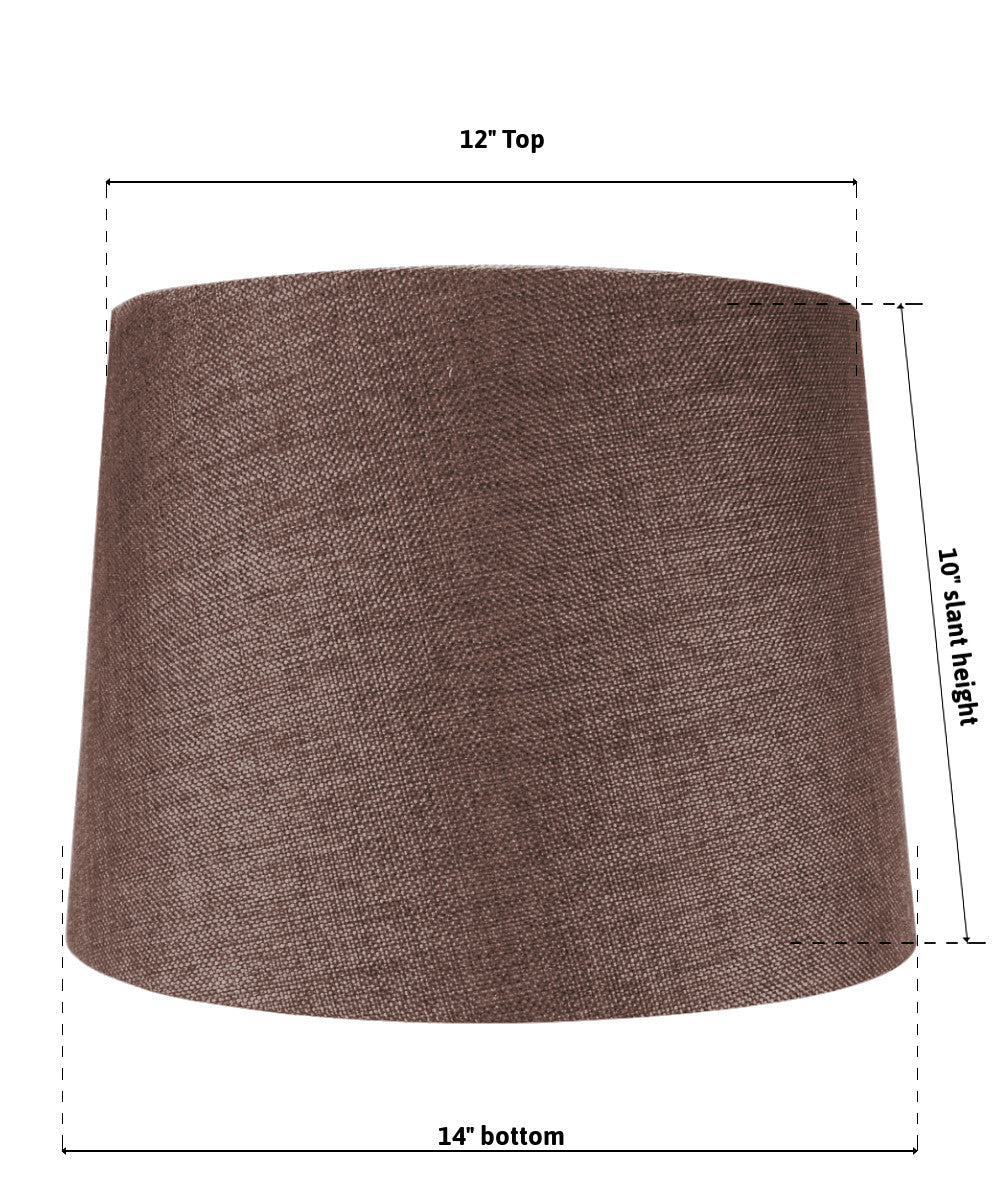 14W x 10H SLIP UNO FITTER Hardback Drum Lamp Shade - Chocolate Burlap Fabric for Table Lamps, Floor Lamps & Ceiling Lights - Perfect for Living Room, Bedroom & Office Decor