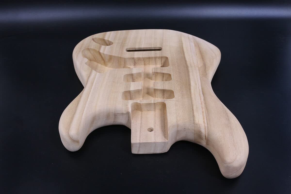 Premium Paulownia Wood Electric Guitar Body Blank - Unfinished Sanded SSH Style for DIY Guitar Builders | Perfect for Custom Electric Guitar Projects & Replacement Parts
