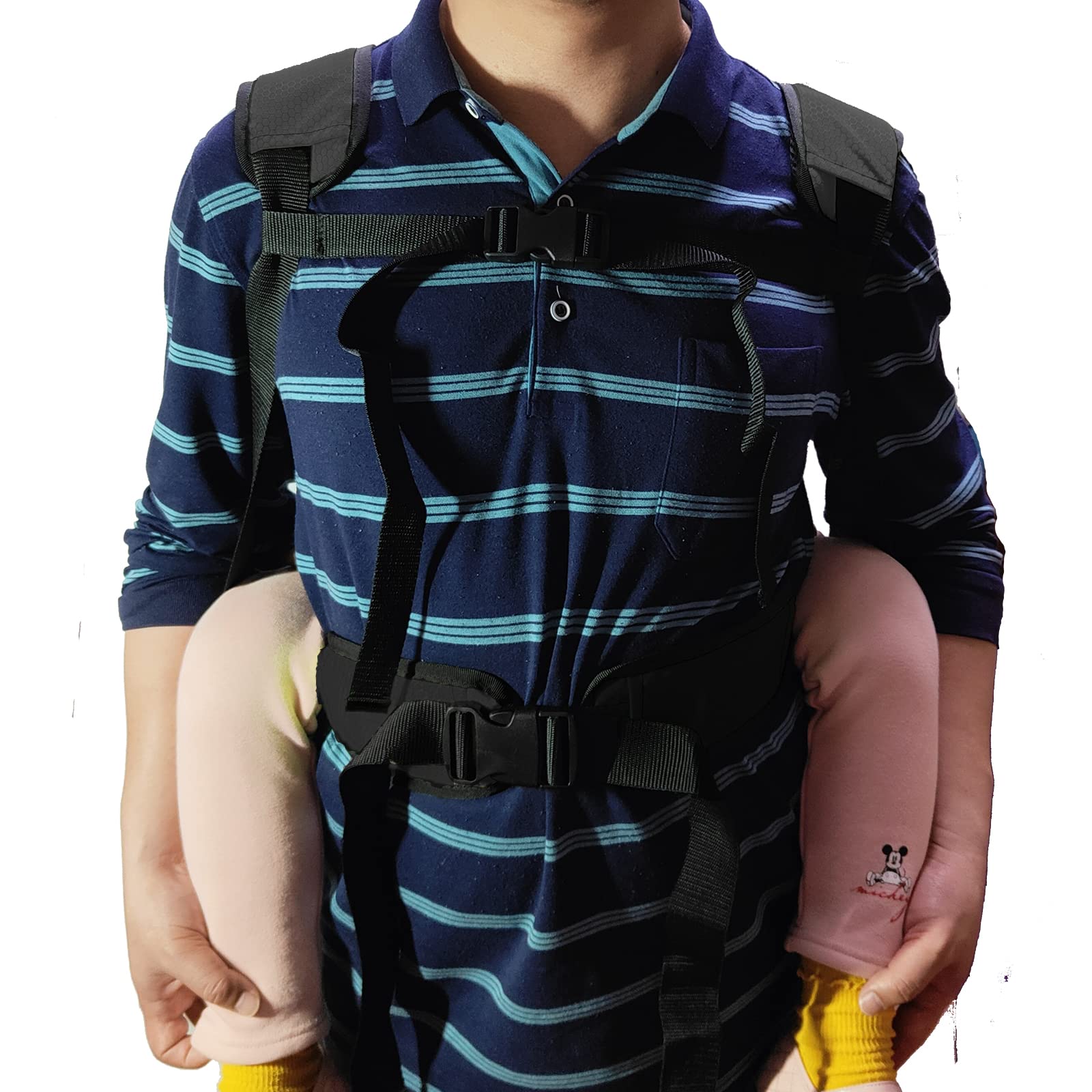 Lightweight Kids Carrier Belt - Adjustable Baby Hiking Backpack for Short Journeys & Outdoor Adventures - Secure Child Transfer to Car, Wheelchair, Vehicle, Bed & Chair - Perfect for Travel, Hiking & Daily Use (Black)