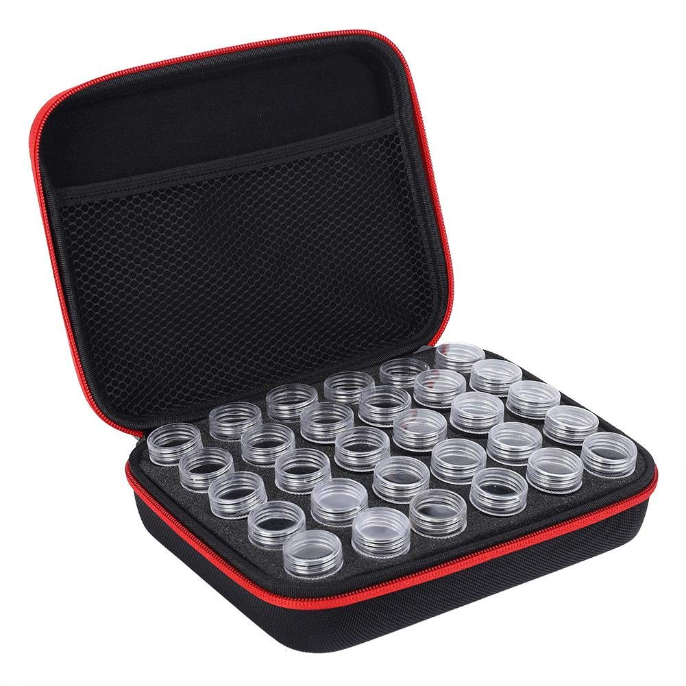 TOPINCN 30 Slots Diamond Painting Storage Box - Double Seal Organizer for Diamond Embroidery Accessories (Red) | Perfect for Crafting, DIY Projects & Art Supplies Organization