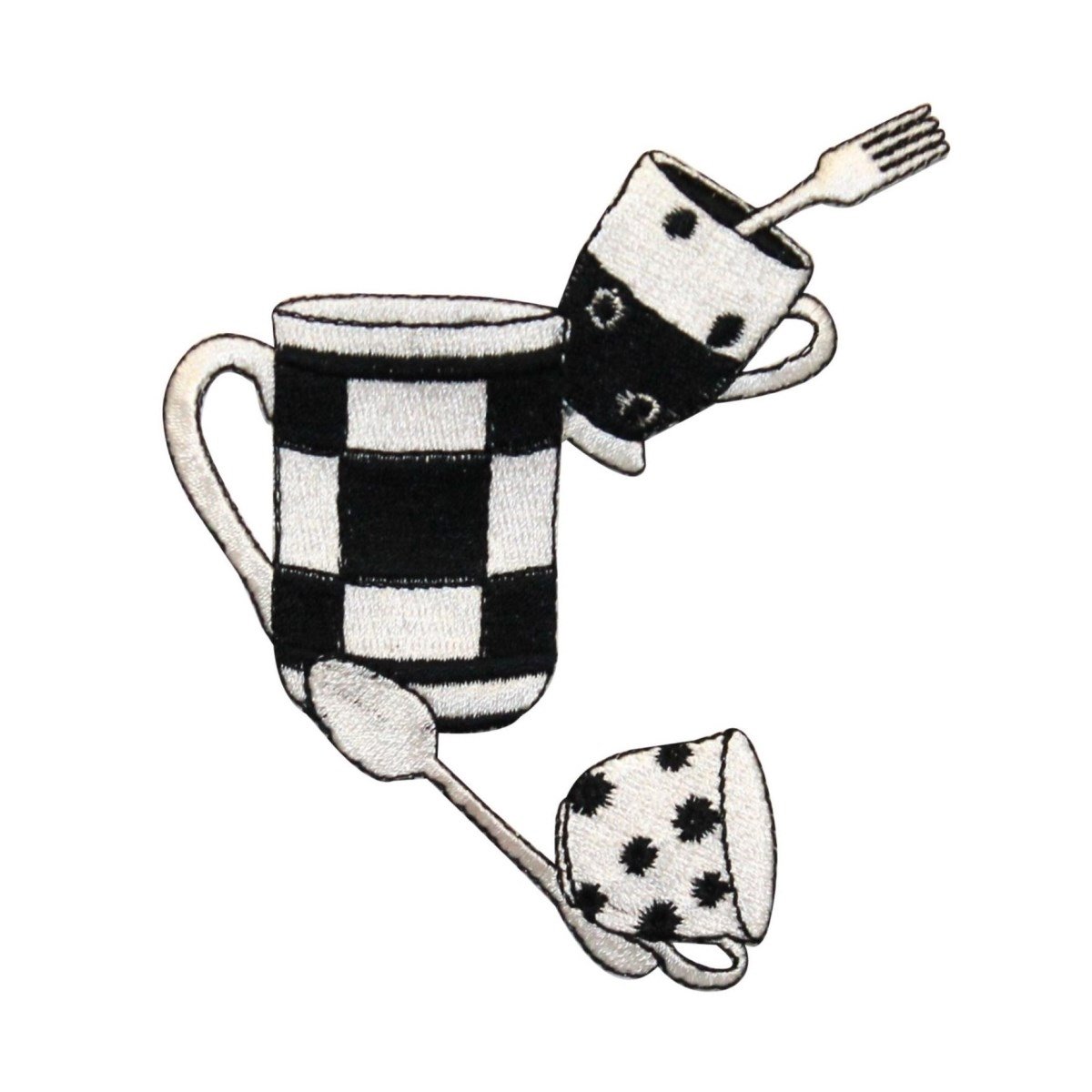 Vintage Coffee Cup Iron On Patch - Embroidered Applique for Restaurant, Diner & Bar Uniforms - Perfect for DIY Crafts, Jackets, Hats & Denim Customization