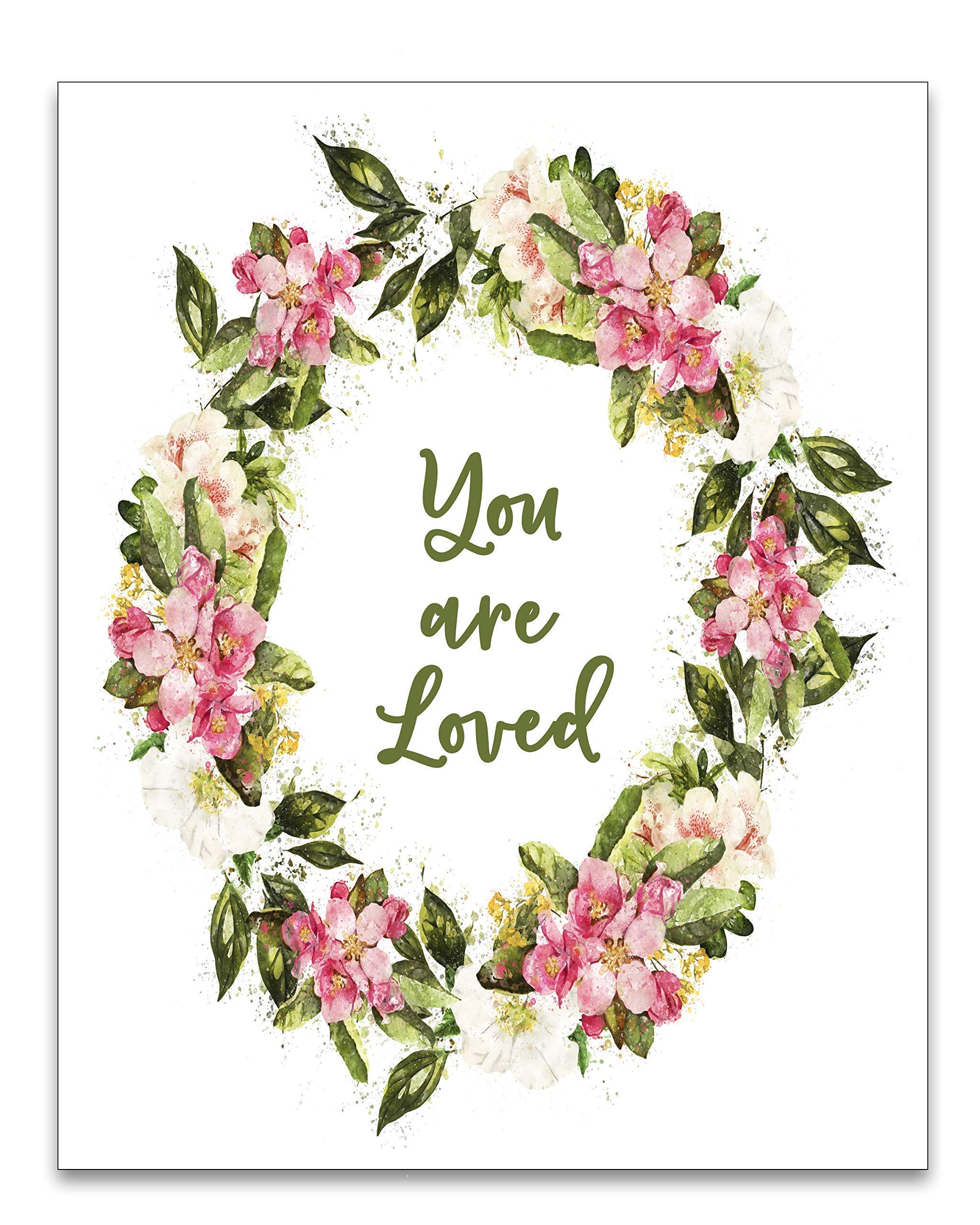 Baby Girl Nursery Wall Art - Pink Floral Motivational Quote Print for Kids & Teen Girls Room Decor - 8x10 UNFRAMED - Perfect for Bedroom, Playroom & Nursery Decorations