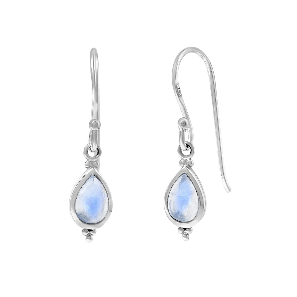 Serein Moonstone Earrings for Women – Dainty Sterling Silver Boho Hoop Earrings with Genuine Moonstone Gemstone | Perfect for Boho Chic, Wedding, Party & Everyday Wear