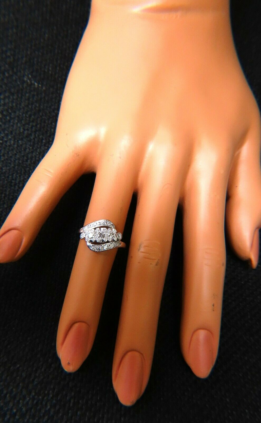 0.54ct Natural Diamond Vintage Deco Ring 14K Gold - Elegant Engagement, Wedding, Anniversary Gift for Her