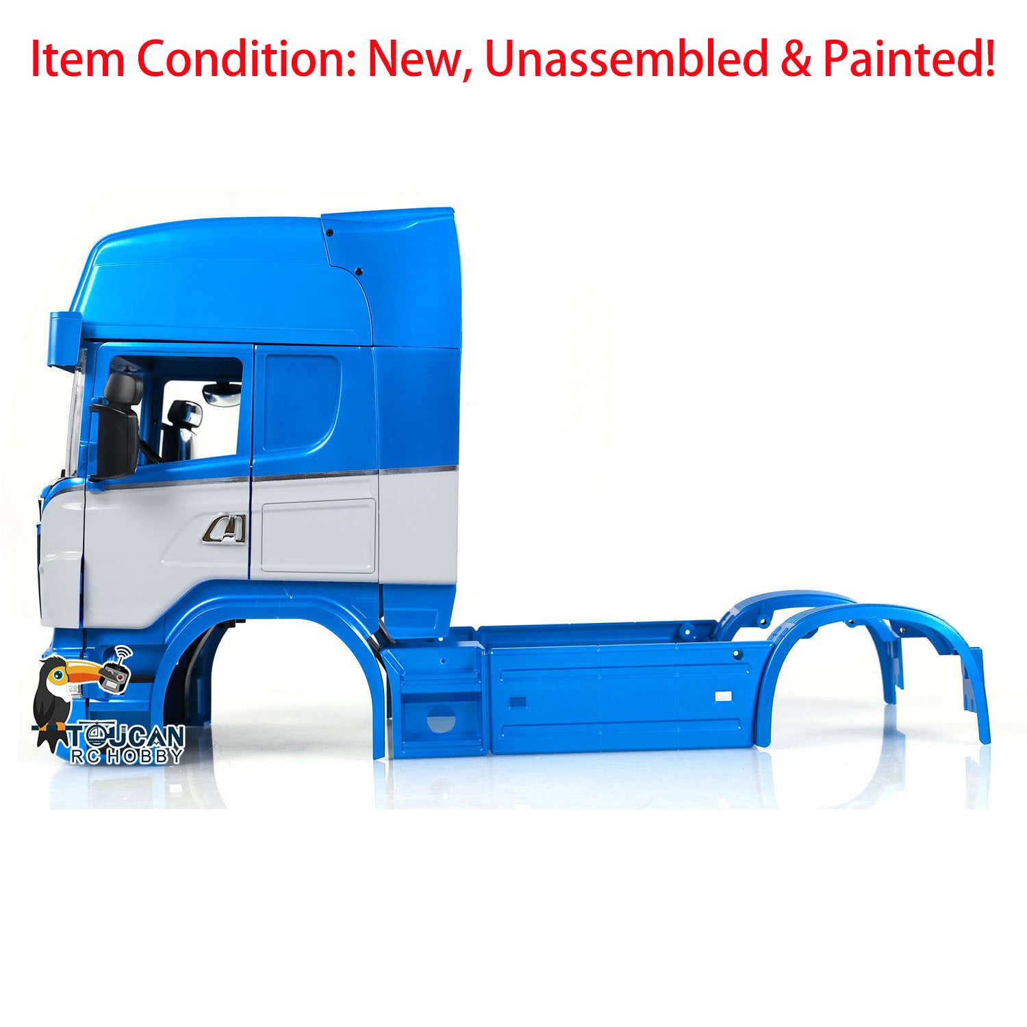 1/14 Scale R730 Cabin Body Shell for RC Truck - Plastic DIY Hobby Model Kit for 6x6 & 6x4 Remote Control Tractor Simulation - Perfect for Custom Painting & Off-Road RC Enthusiasts