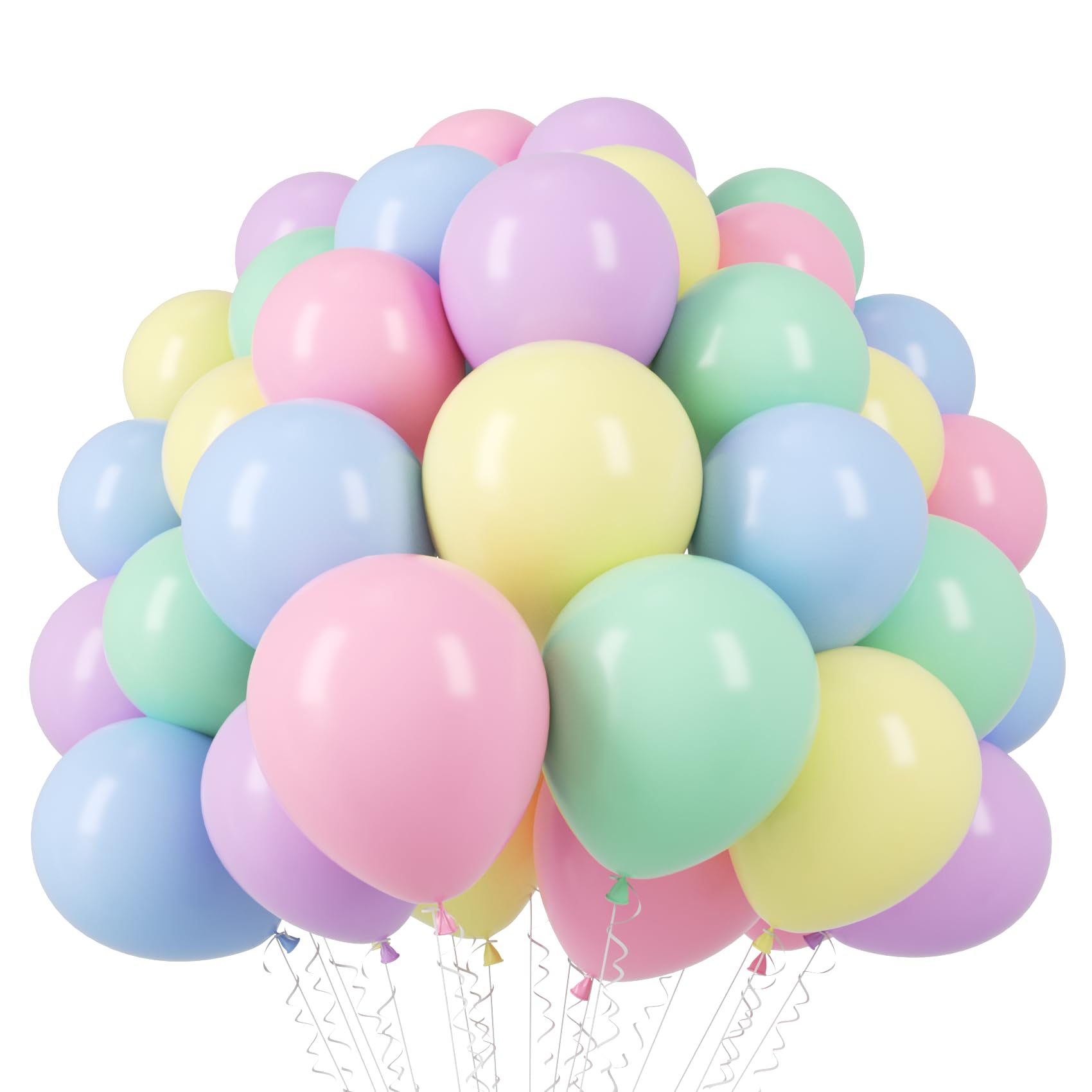 110pcs Pastel Balloons 12 Inch Macaron Latex Party Balloons for Graduation, Easter, Wedding, Birthday, Bridal Shower, Baby Shower & Anniversary Decorations - Perfect for Rainbow Themed Parties, Photo Backdrops & Indoor/Outdoor Celebrations