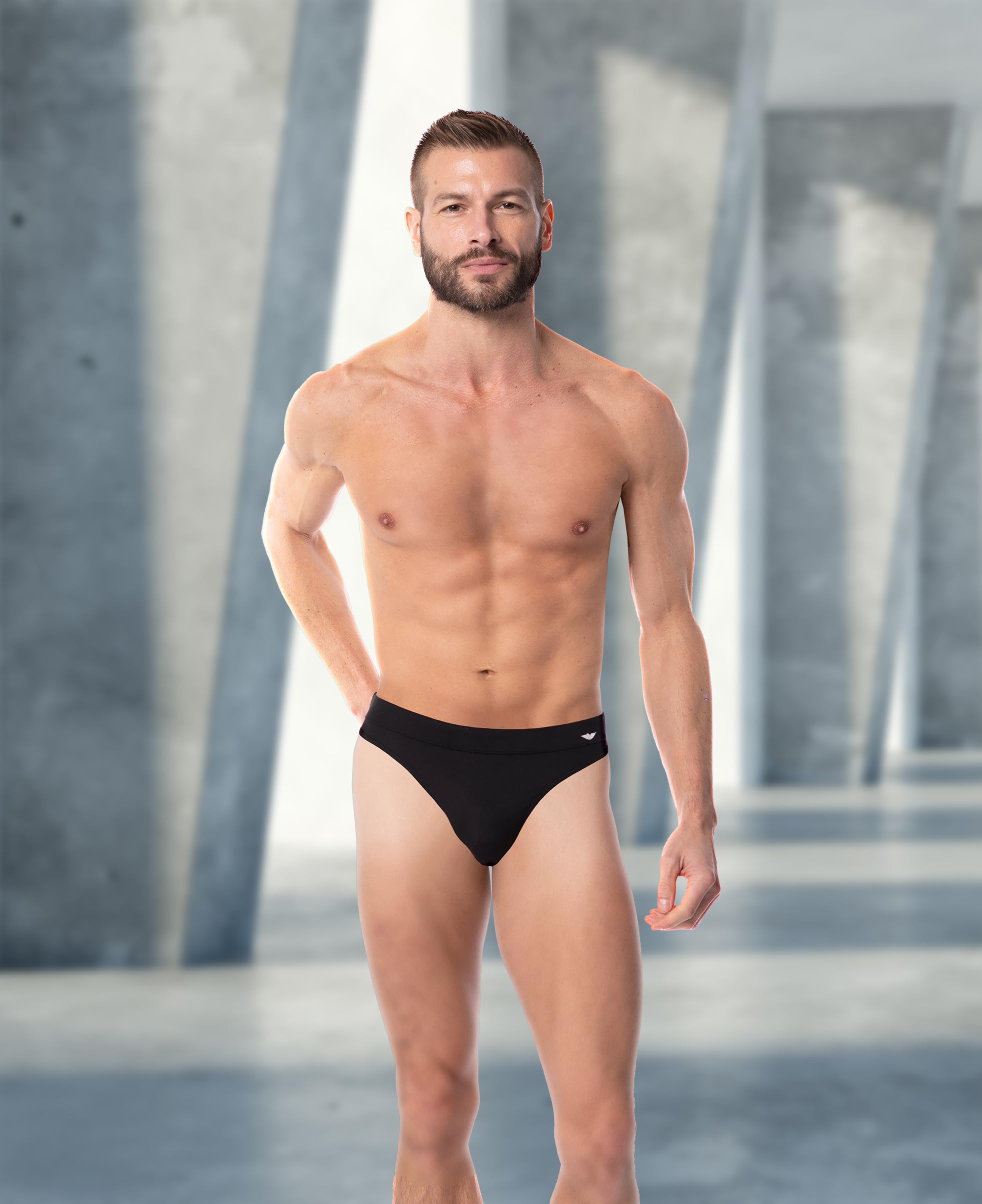AMERICAN HEAVEN Men's 6 Pack Thong Underwear - Breathable Microfiber T-Back Underwear for Workout, Gym & Active Lifestyle | Comfortable Stretch Bikini Thongs for Men