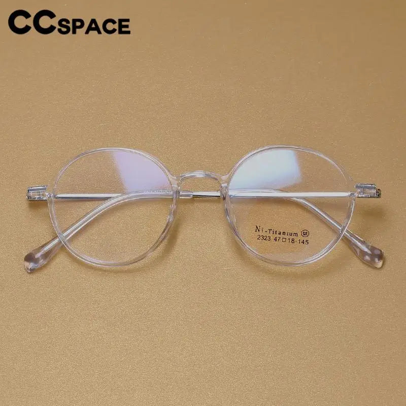 CCspace Unisex Full Rim Round TR90 Titanium Eyeglasses 57098 - Lightweight & Durable Glasses for Work, Reading & Everyday Use